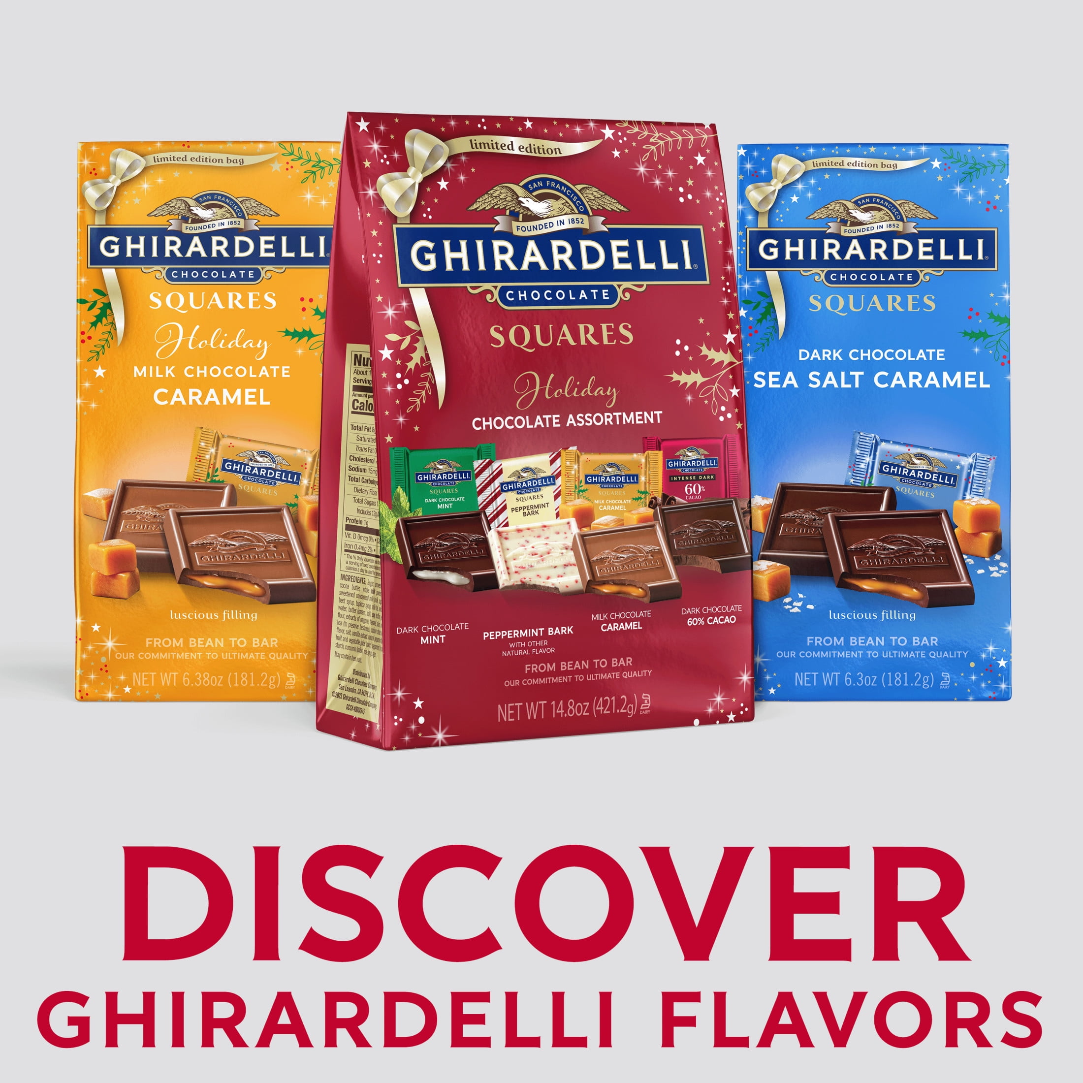 Ghirardelli  Holiday Chocolate Assortment Squares 14.8 oz Bag