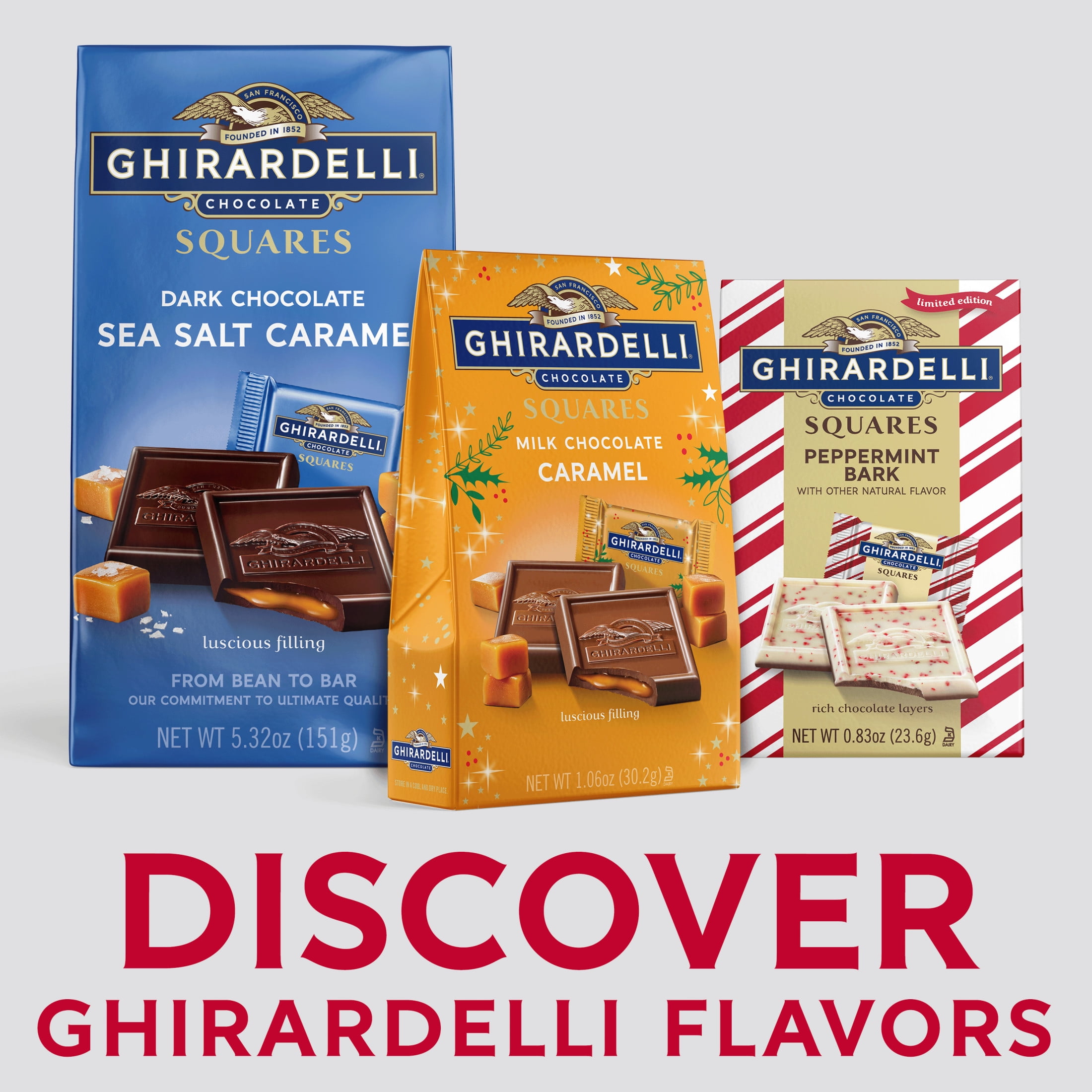 Ghirardelli Holiday Milk Chocolate Caramel Squares 1.06 oz Bag