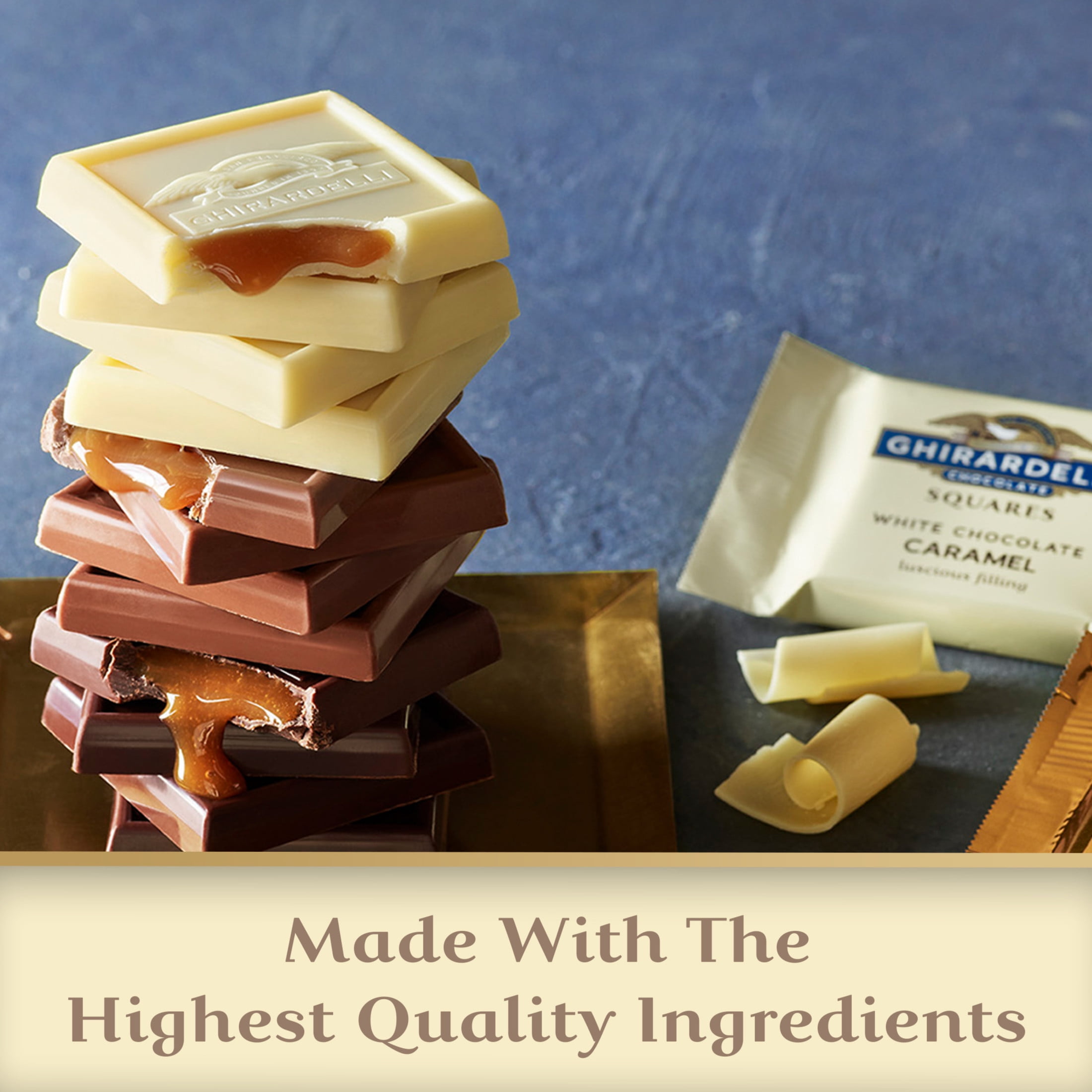 Ghirardelli White Chocolate Squares Caramel Filling 8.9 oz Bag