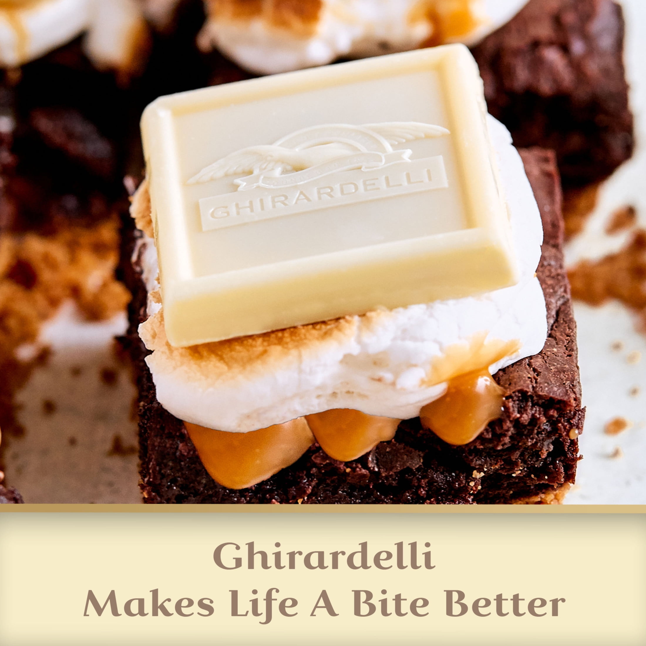 Ghirardelli White Chocolate Squares Caramel Filling 8.9 oz Bag