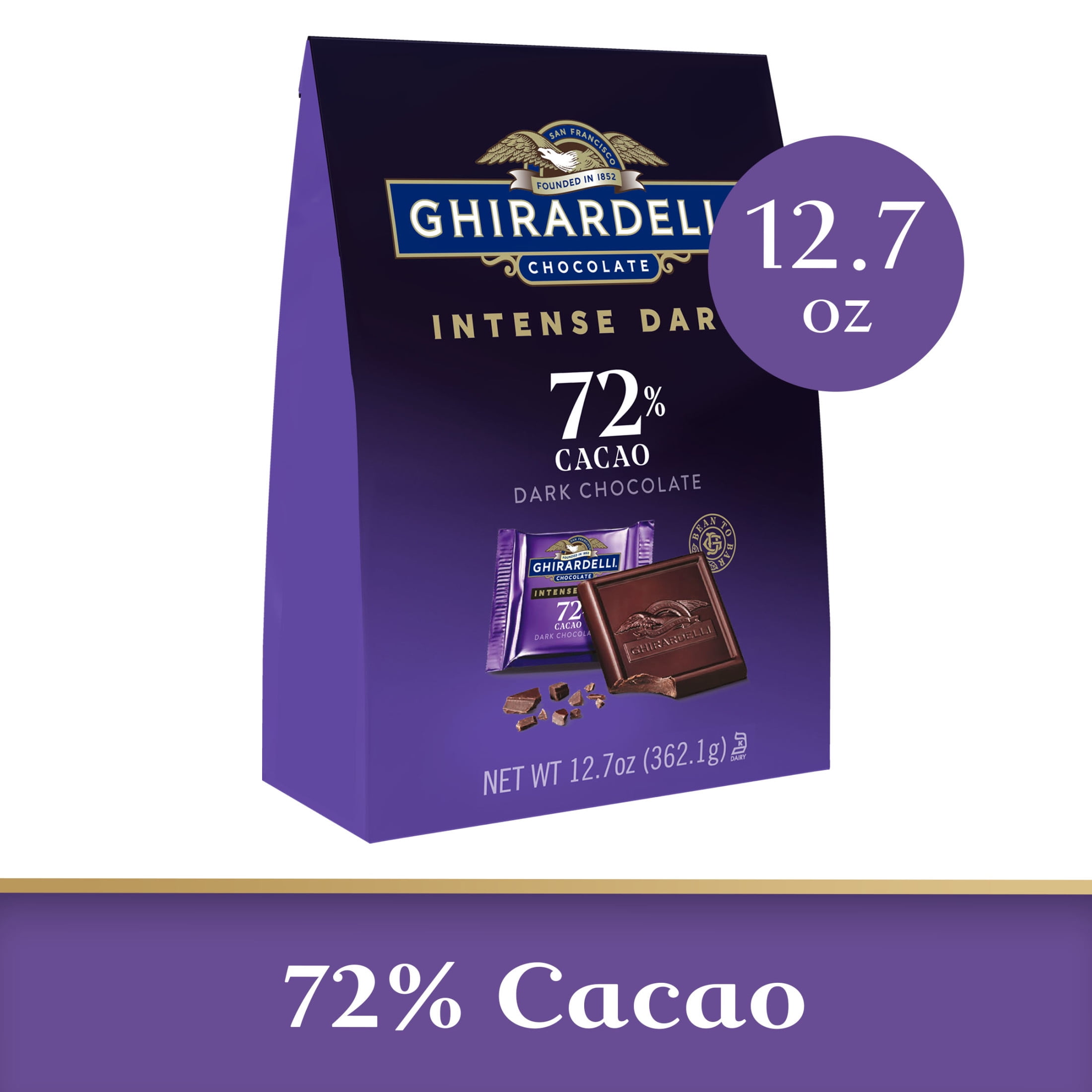 Ghirardelli Intense Dark Chocolate Squares 72% Cacao 12.7 oz Bag