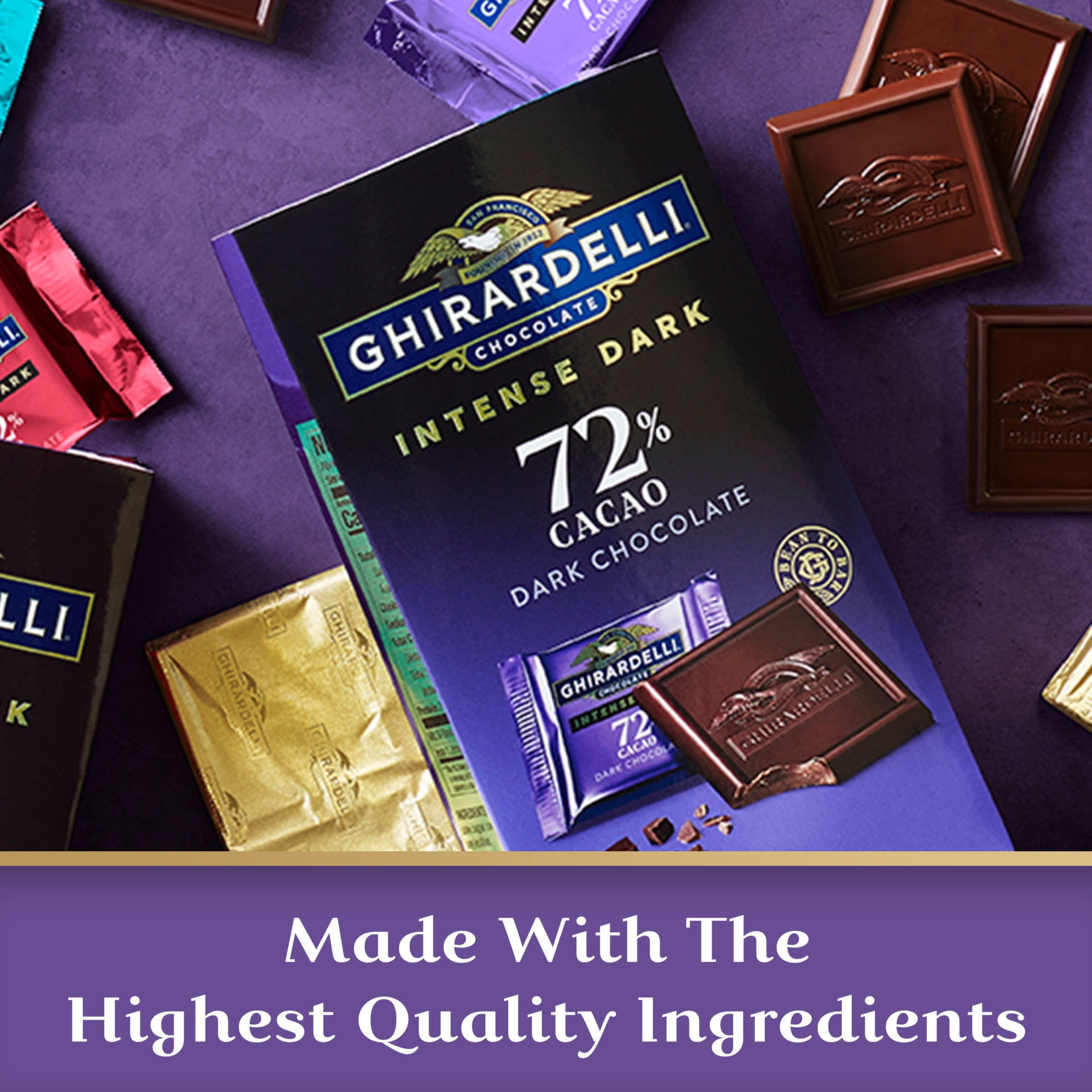 Ghirardelli Intense Dark Chocolate Squares 72% Cacao 12.7 oz Bag