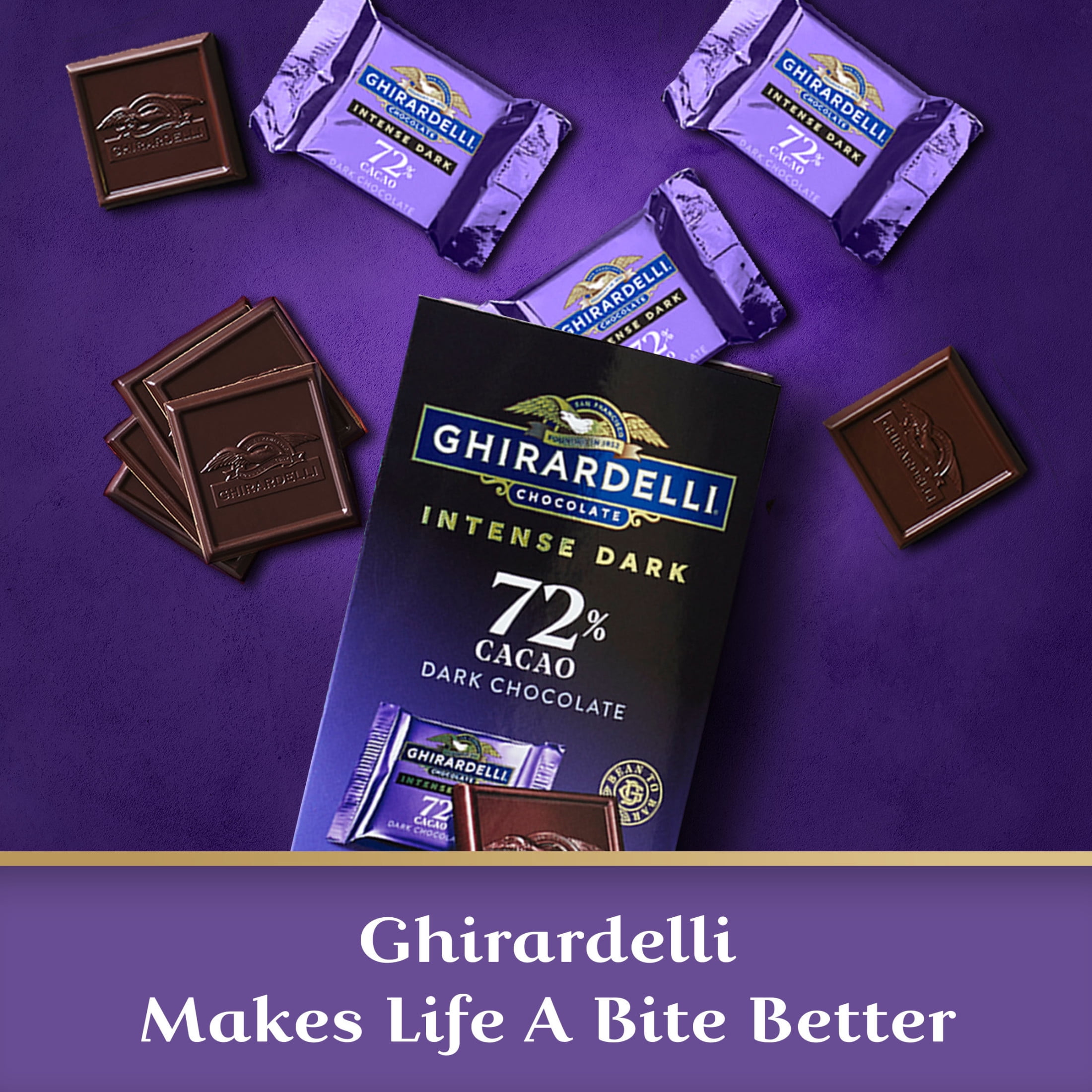 Ghirardelli Intense Dark Chocolate Squares 72% Cacao 12.7 oz Bag