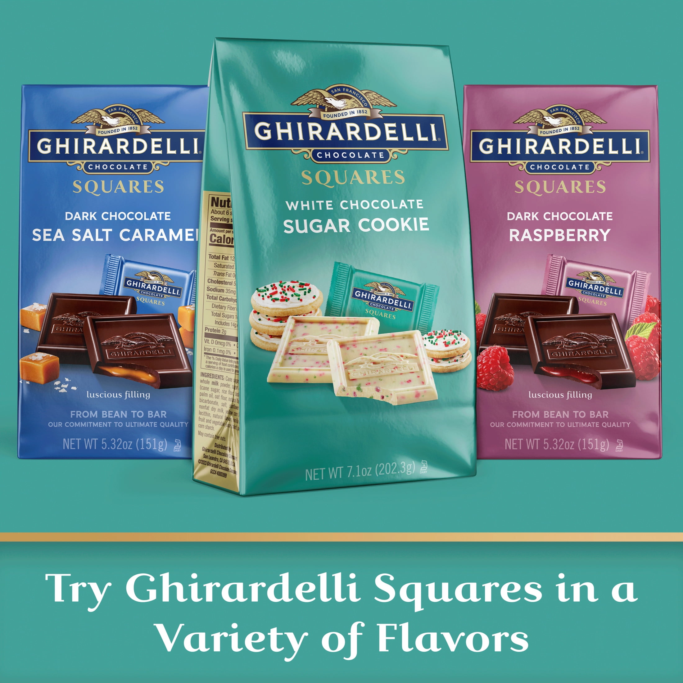 Ghirardelli  White Chocolate Sugar Cookie Squares 7.1 oz Bag