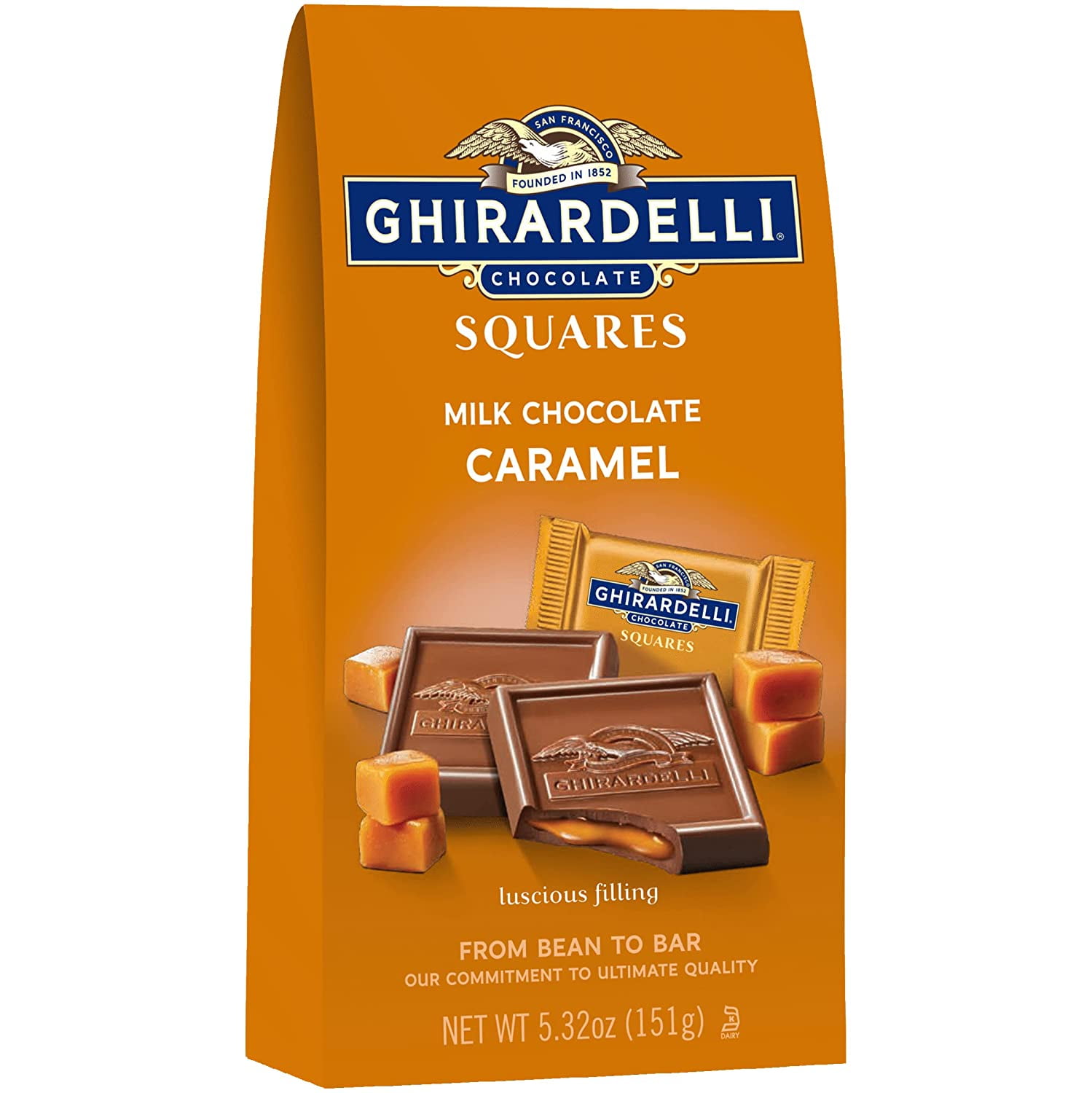 Ghirardelli Milk Chocolate Caramel Squares 5.32 oz Gift Bag