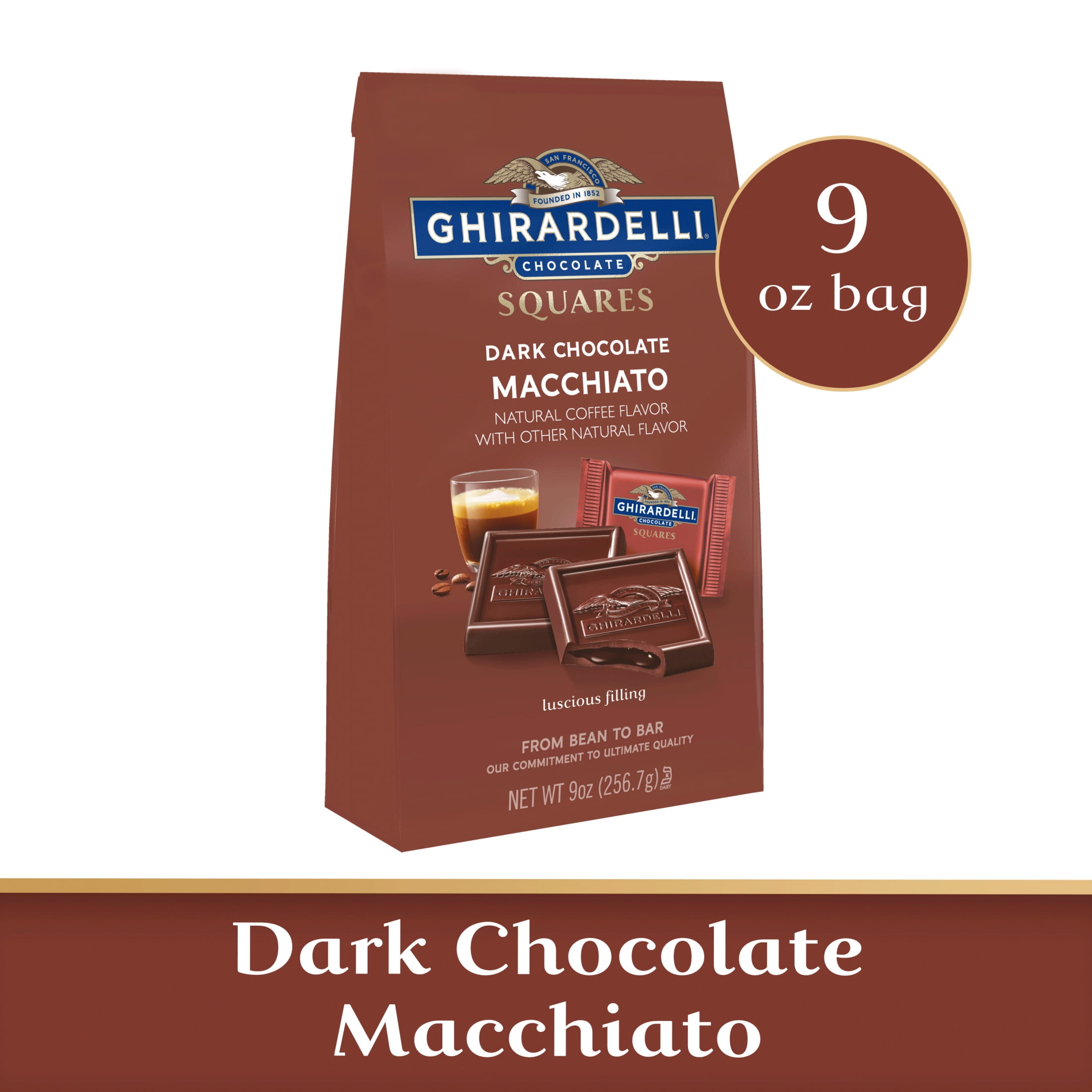 Ghirardelli Dark Chocolate Macchiato Squares 9 oz Bag