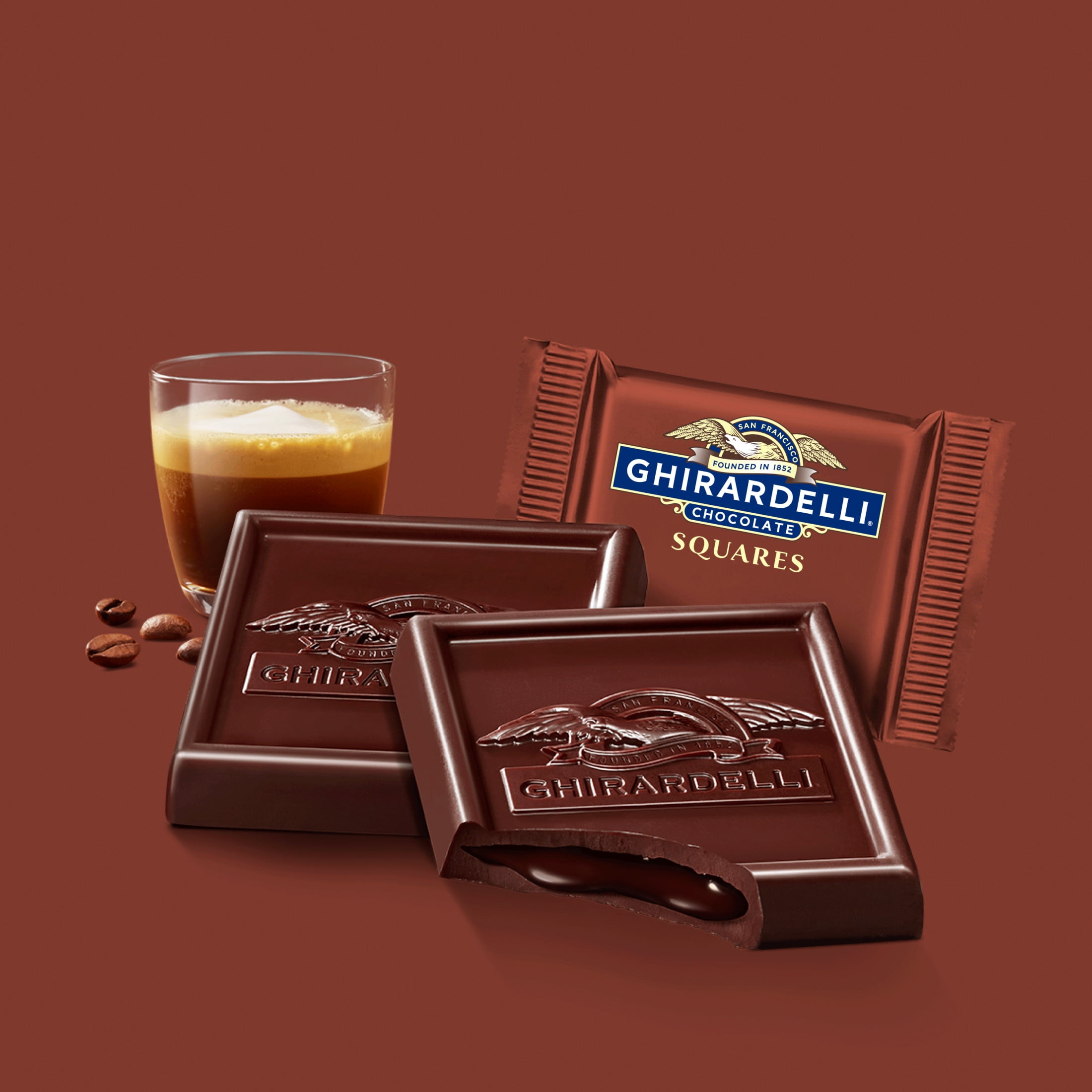 Ghirardelli Dark Chocolate Macchiato Squares 9 oz Bag