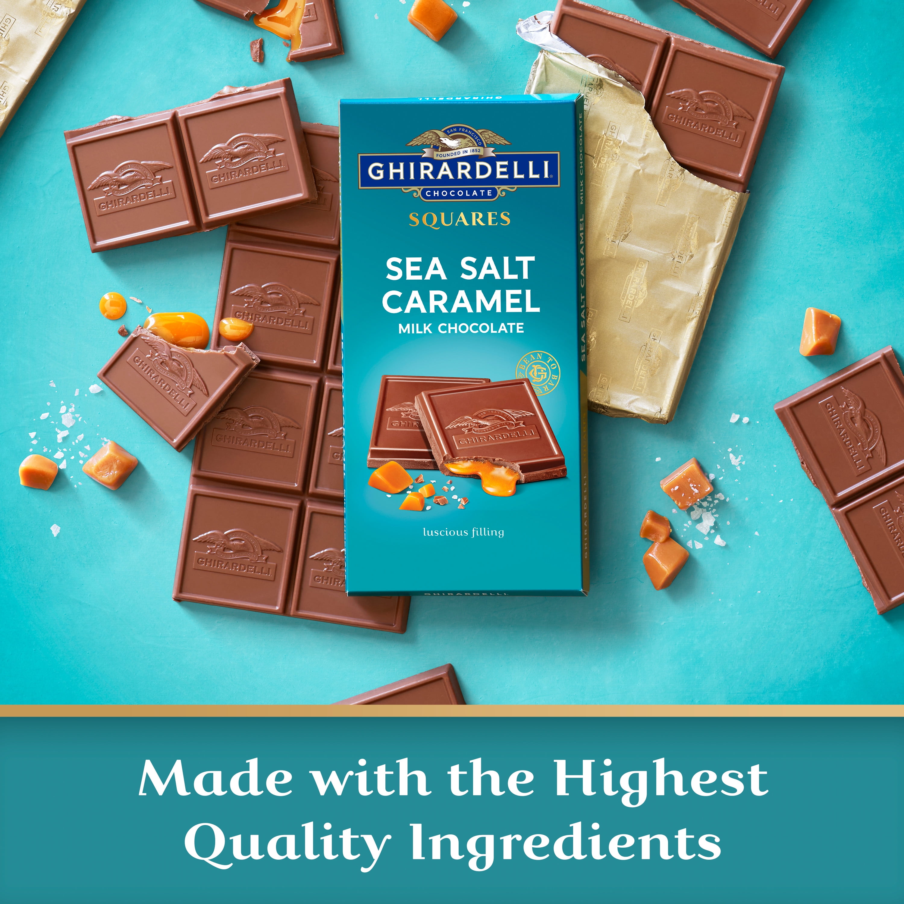 Ghirardelli Sea Salt Caramel Milk Chocolate Squares