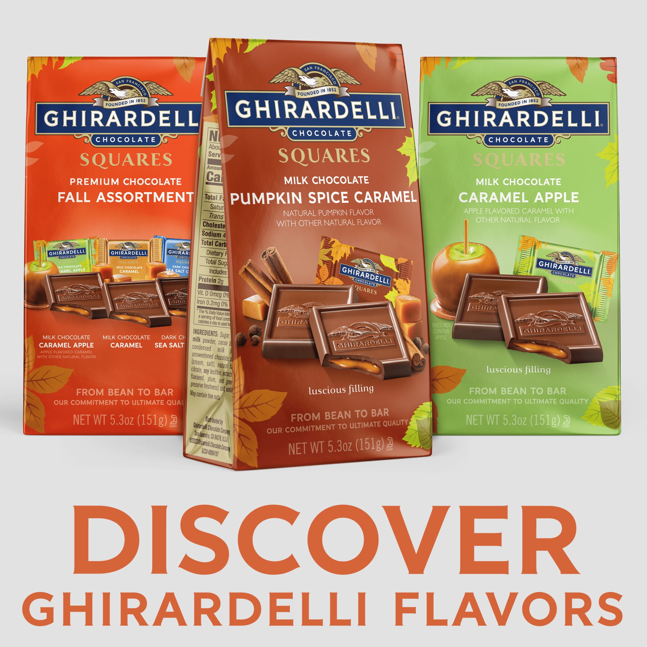 Ghirardelli Milk Chocolate Pumpkin Spice Caramel Squares 5.3 oz Bag