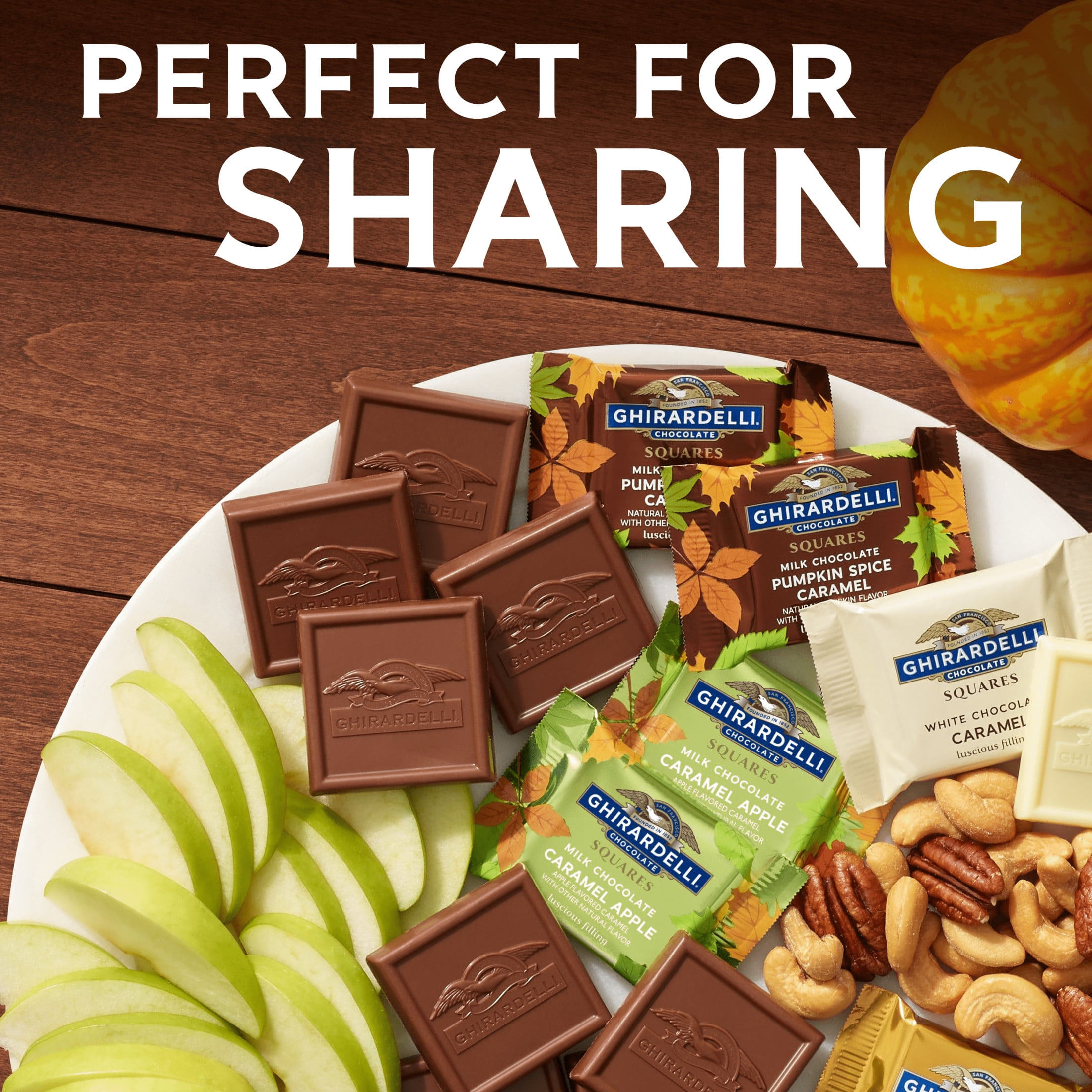 Ghirardelli Milk Chocolate Pumpkin Spice Caramel Squares 5.3 oz Bag