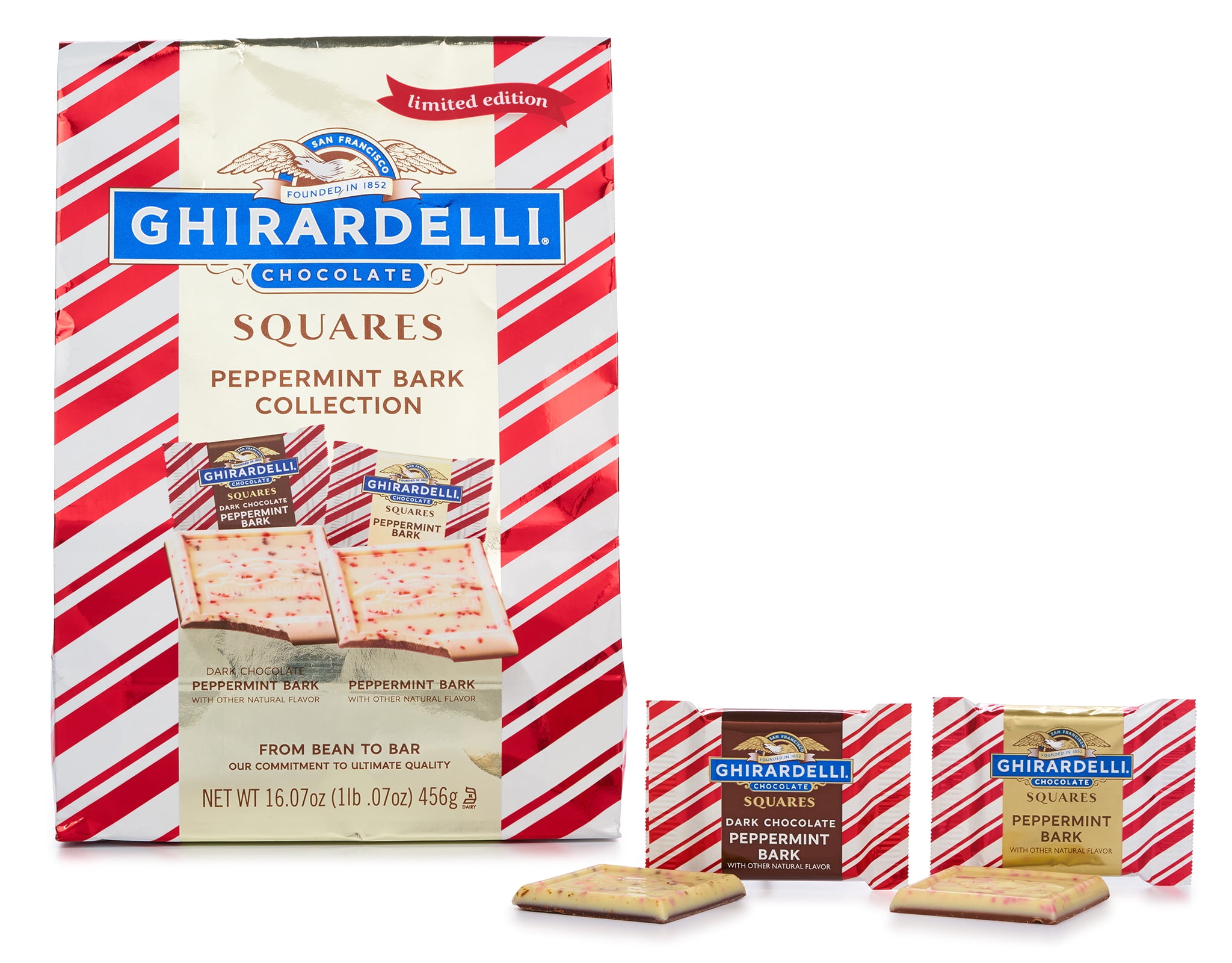 Ghirardelli Peppermint Bark Collection Chocolate Squares 16.07 oz