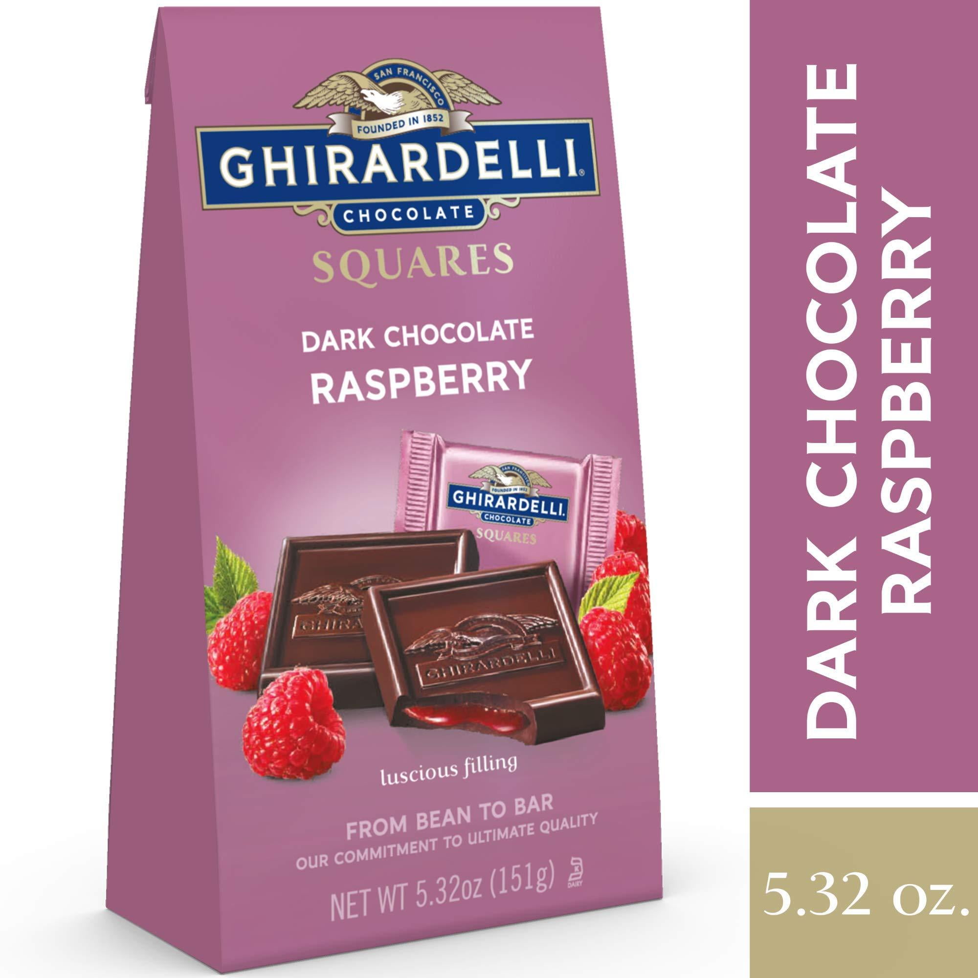 Ghirardelli Dark Raspberry Squares Stand Up Bag 5.32 Ounce Pack