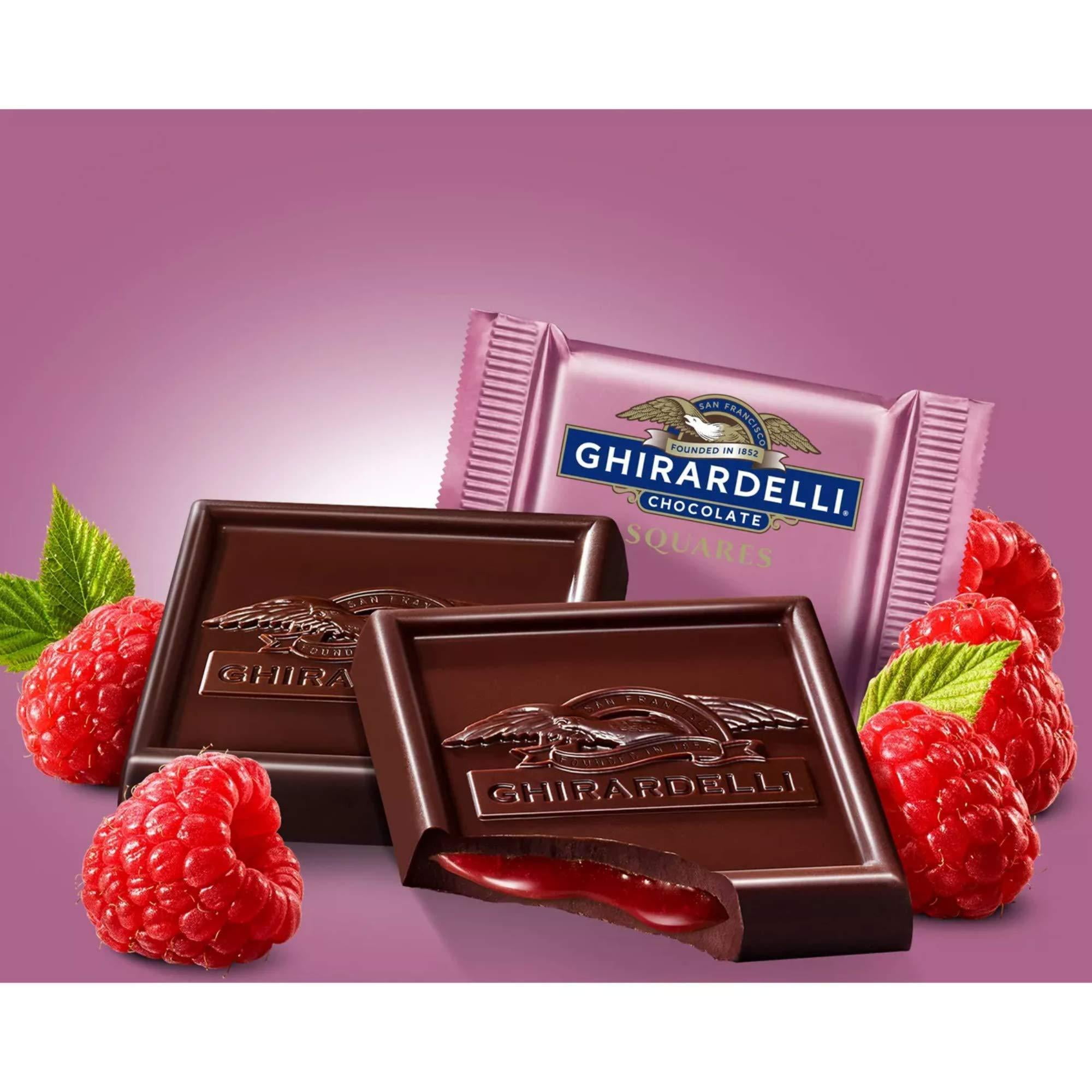 Ghirardelli Dark Raspberry Squares Stand Up Bag 5.32 Ounce Pack