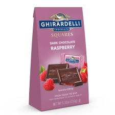 GHIRARDELLI DARK CHOCOLATE RASPBERRY SQUARES 5.32 OZ BAG FOR AMERIKASEPETIM