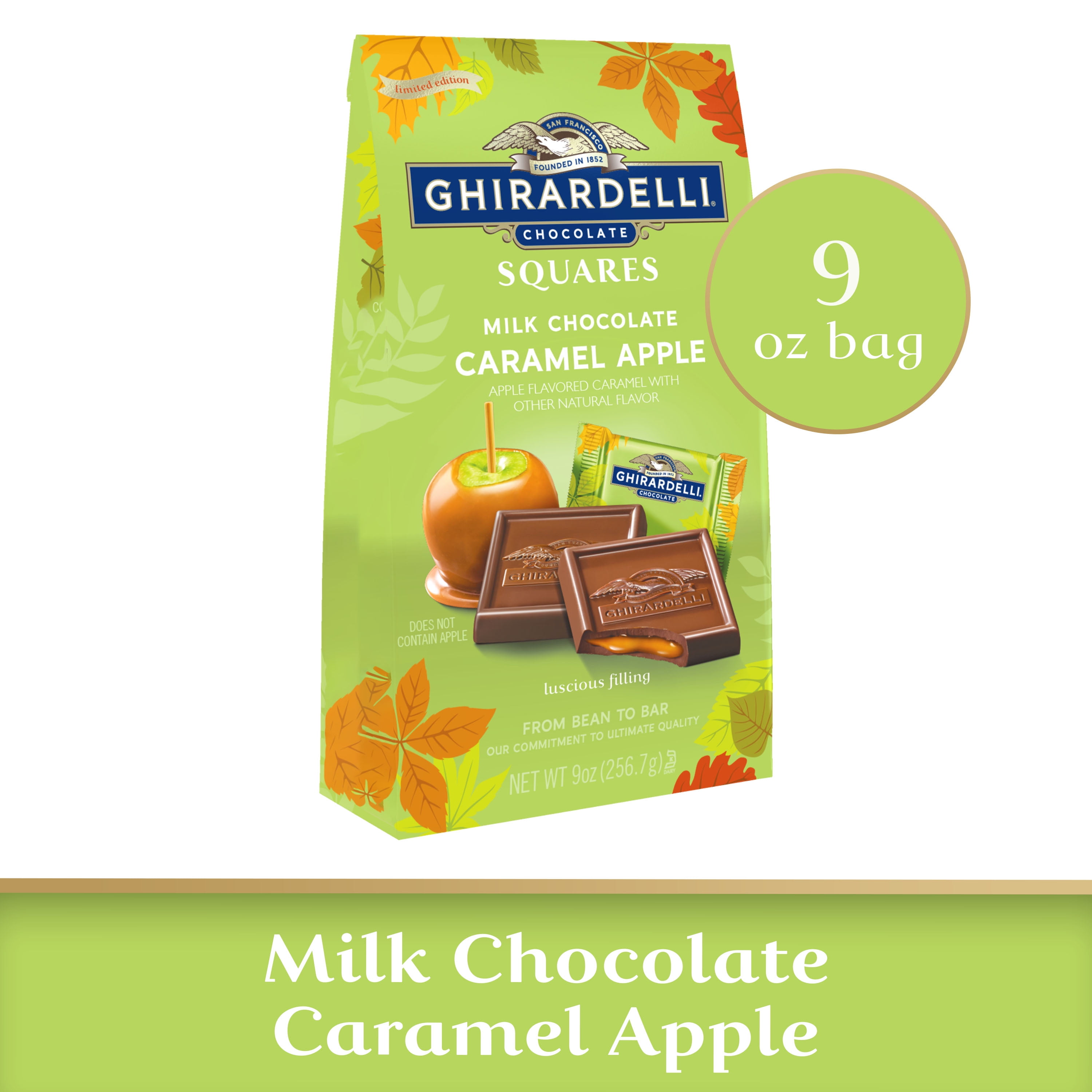 Ghirardelli Milk Chocolate Caramel Apple Squares 9 oz Bag