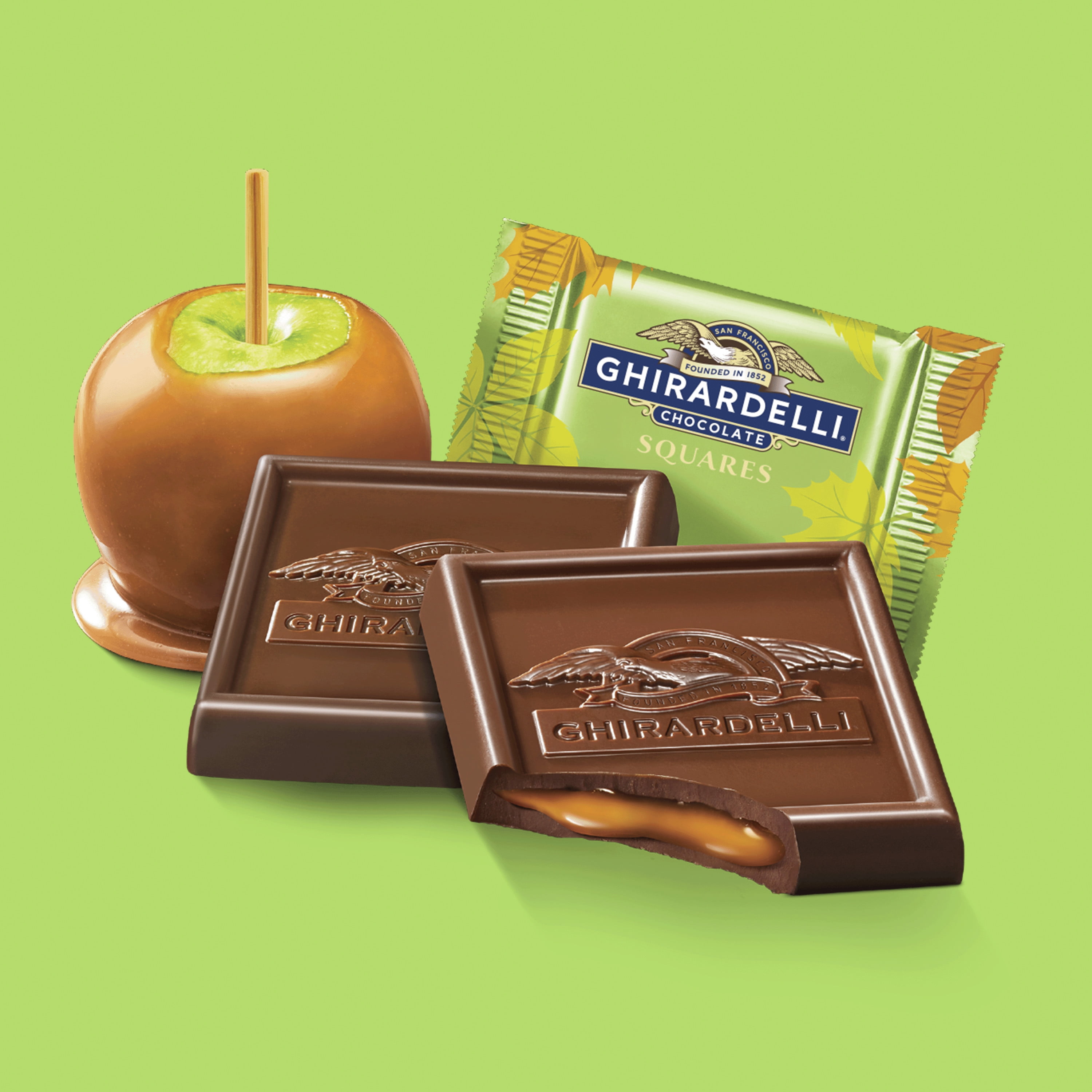 Ghirardelli Milk Chocolate Caramel Apple Squares 9 oz Bag