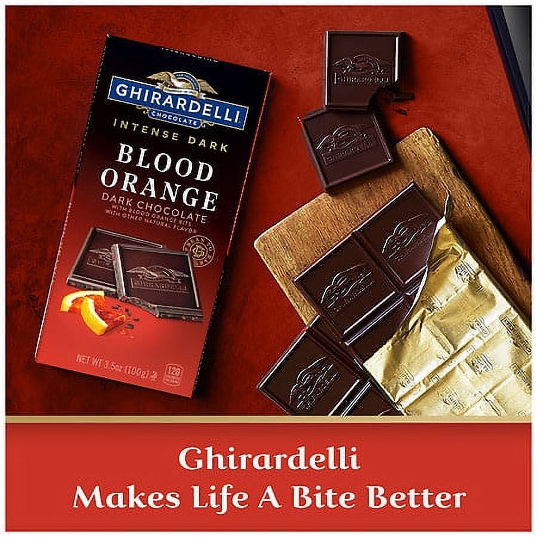 Ghirardelli Intense Dark Chocolate Blood Orange 3.5 oz Pack of 2