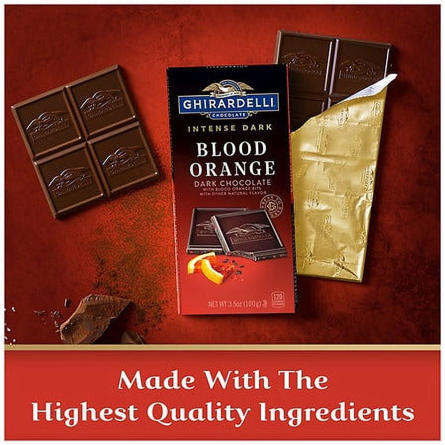 Ghirardelli Intense Dark Chocolate Blood Orange 3.5 oz Pack of 2