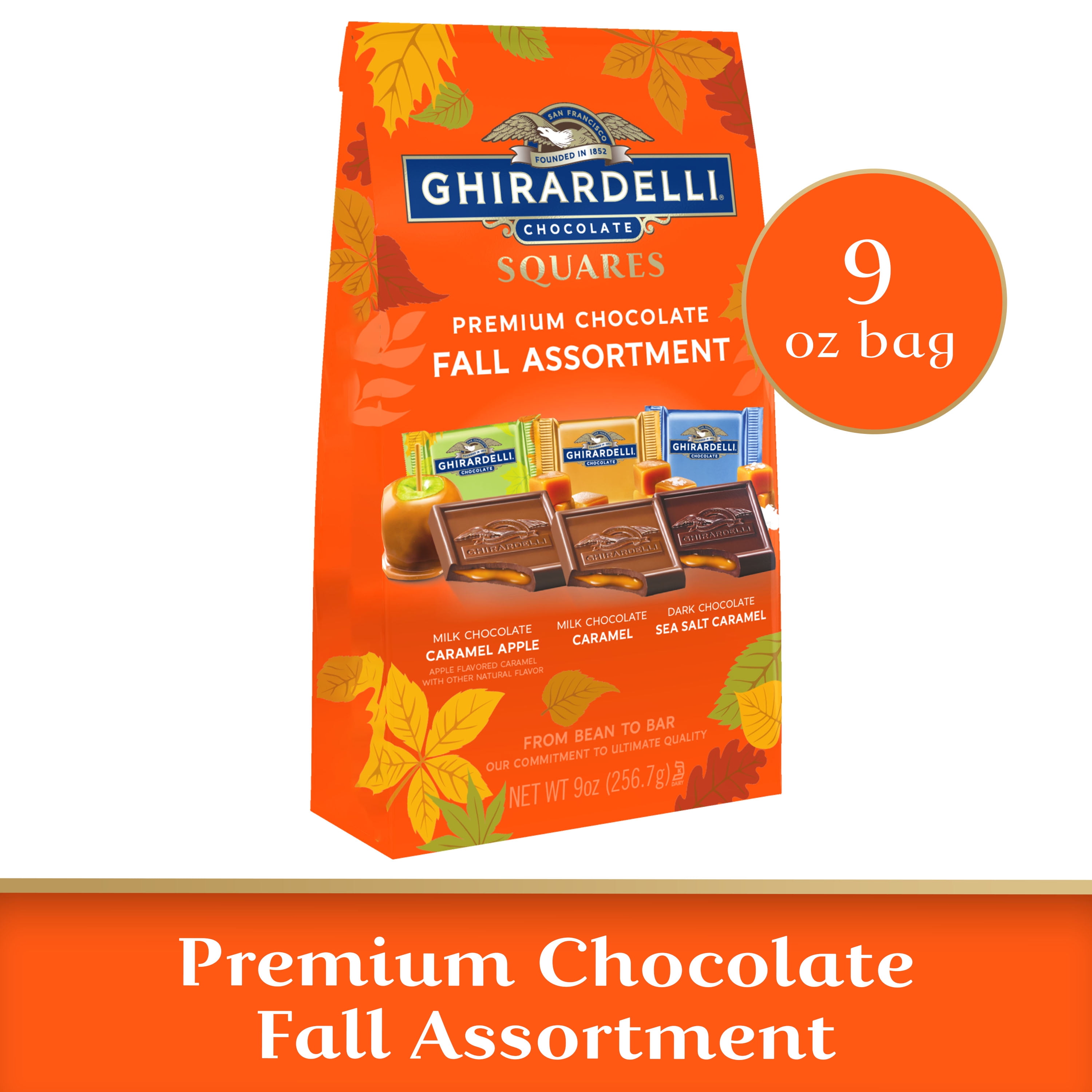 Ghirardelli Fall Assortment Premium Chocolate Squares 9 oz Bag