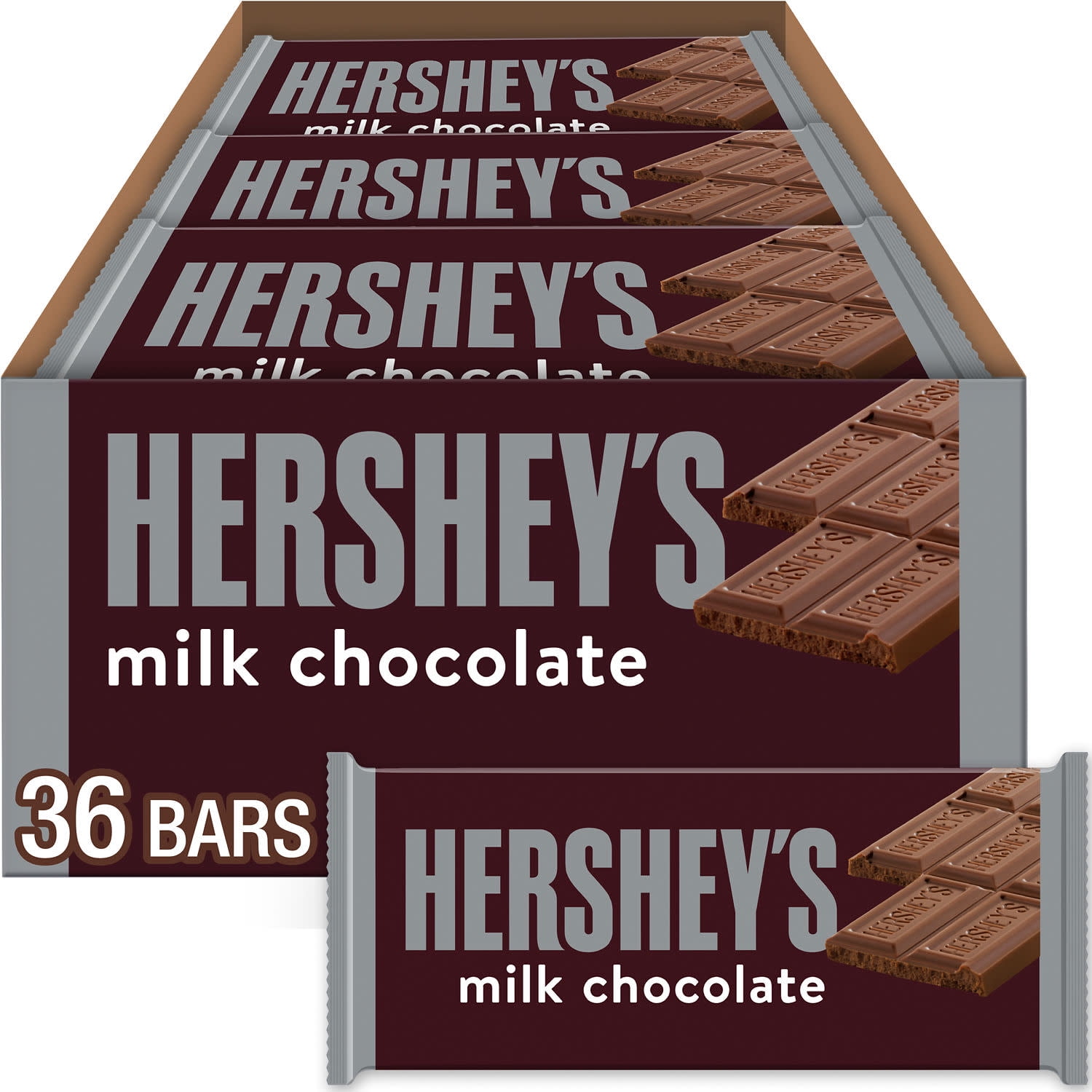 Hersheys Milk Chocolate Bars 1.55 oz 36 Count