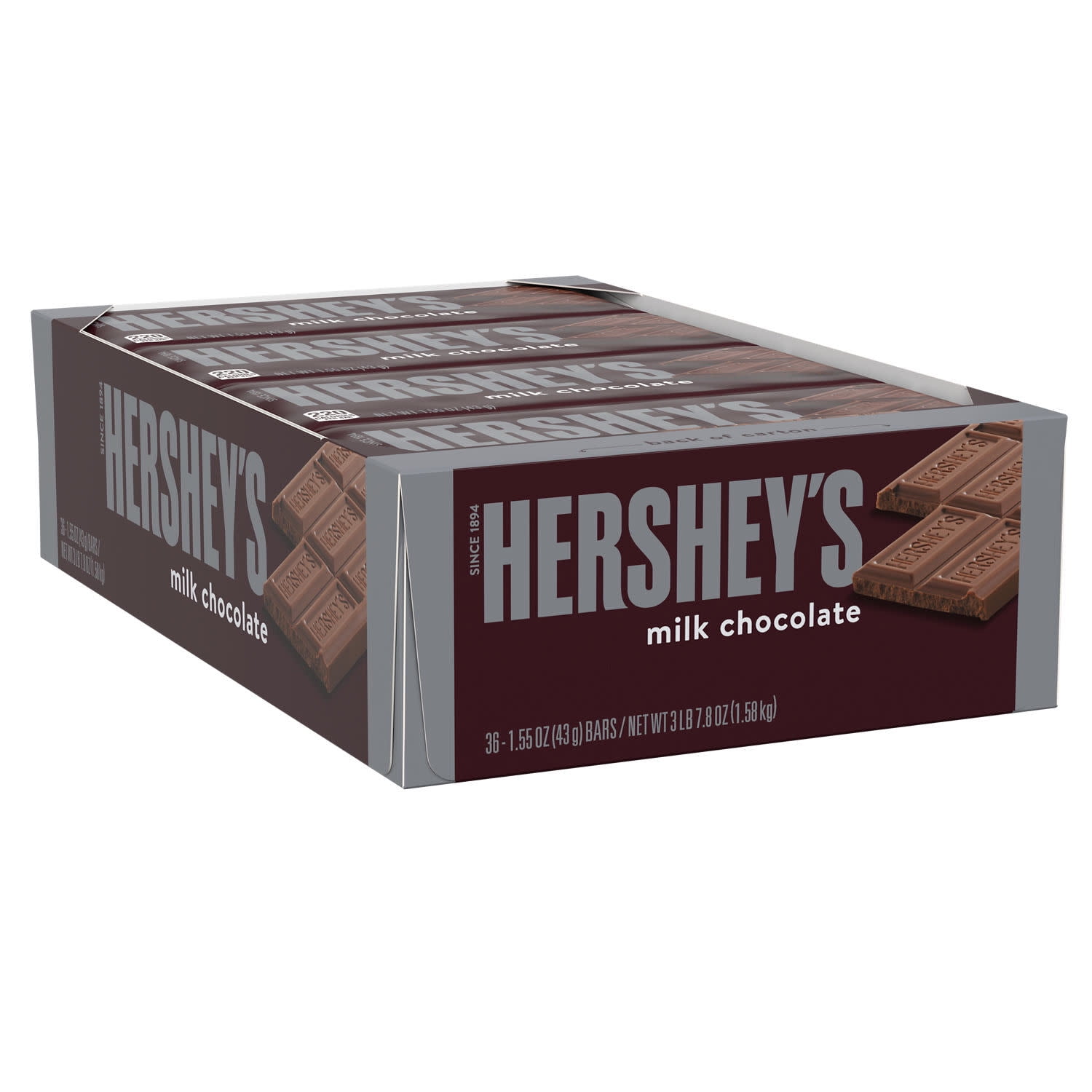 Hersheys Milk Chocolate Bars 1.55 oz 36 Count