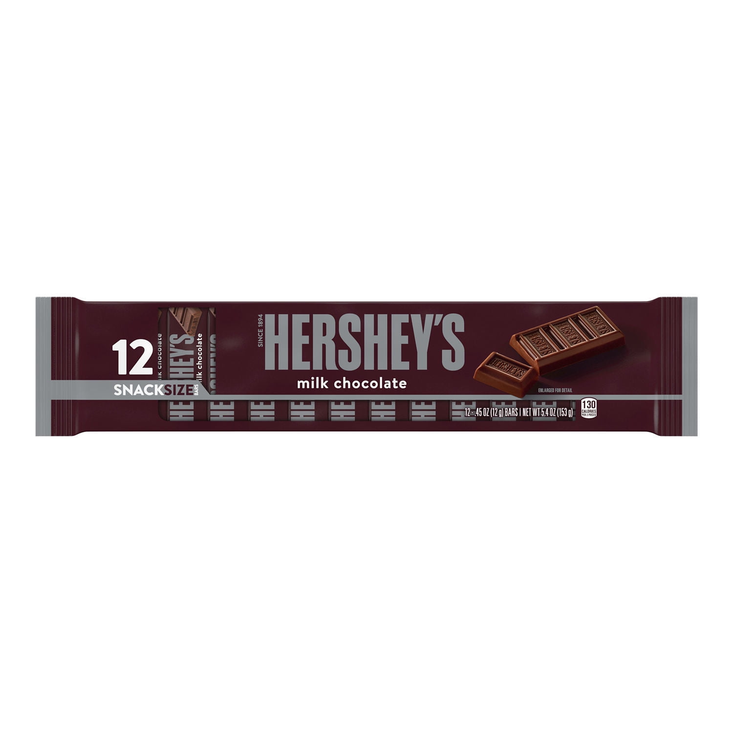 Hersheys Milk Chocolate Snack Size Bars 0.45 oz 12 Pack