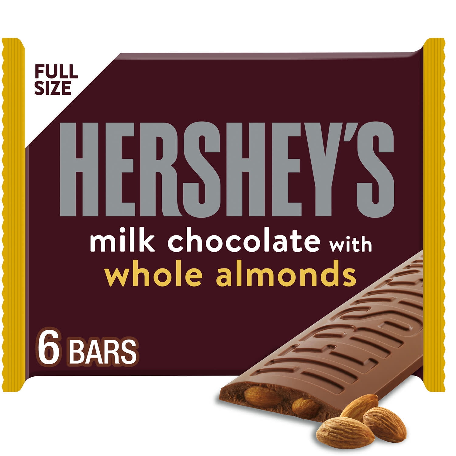 Hershey's Milk Chocolate Almonds Candy Bars 1.45 oz 6 Count