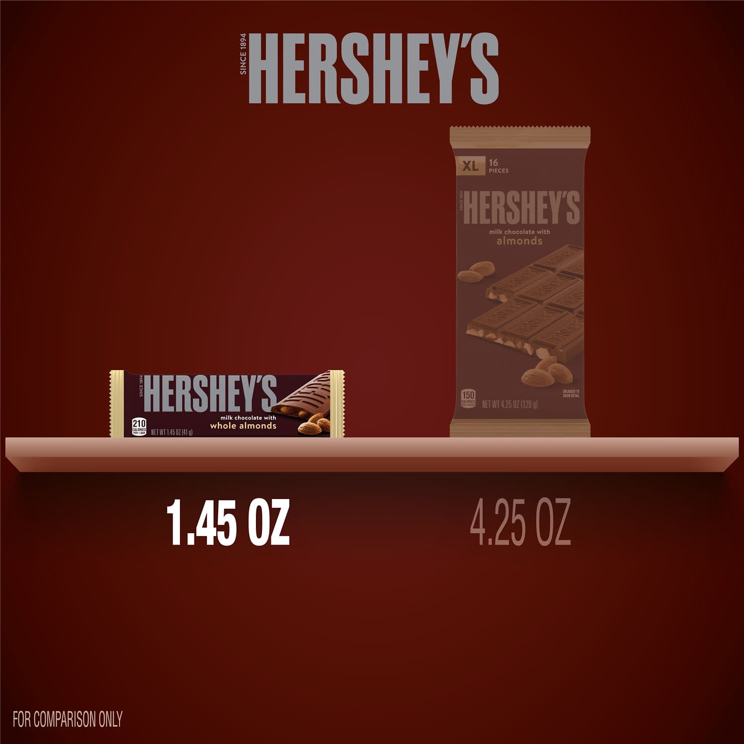 Hershey's Milk Chocolate Almonds Candy Bars 1.45 oz 6 Count