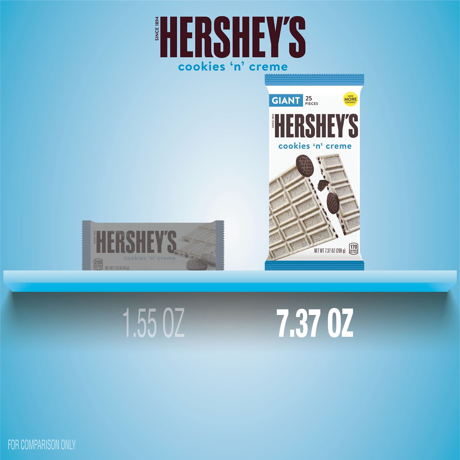 Hersheys Cookies n Creme Giant Candy Bars 7.37 oz 25 Pieces