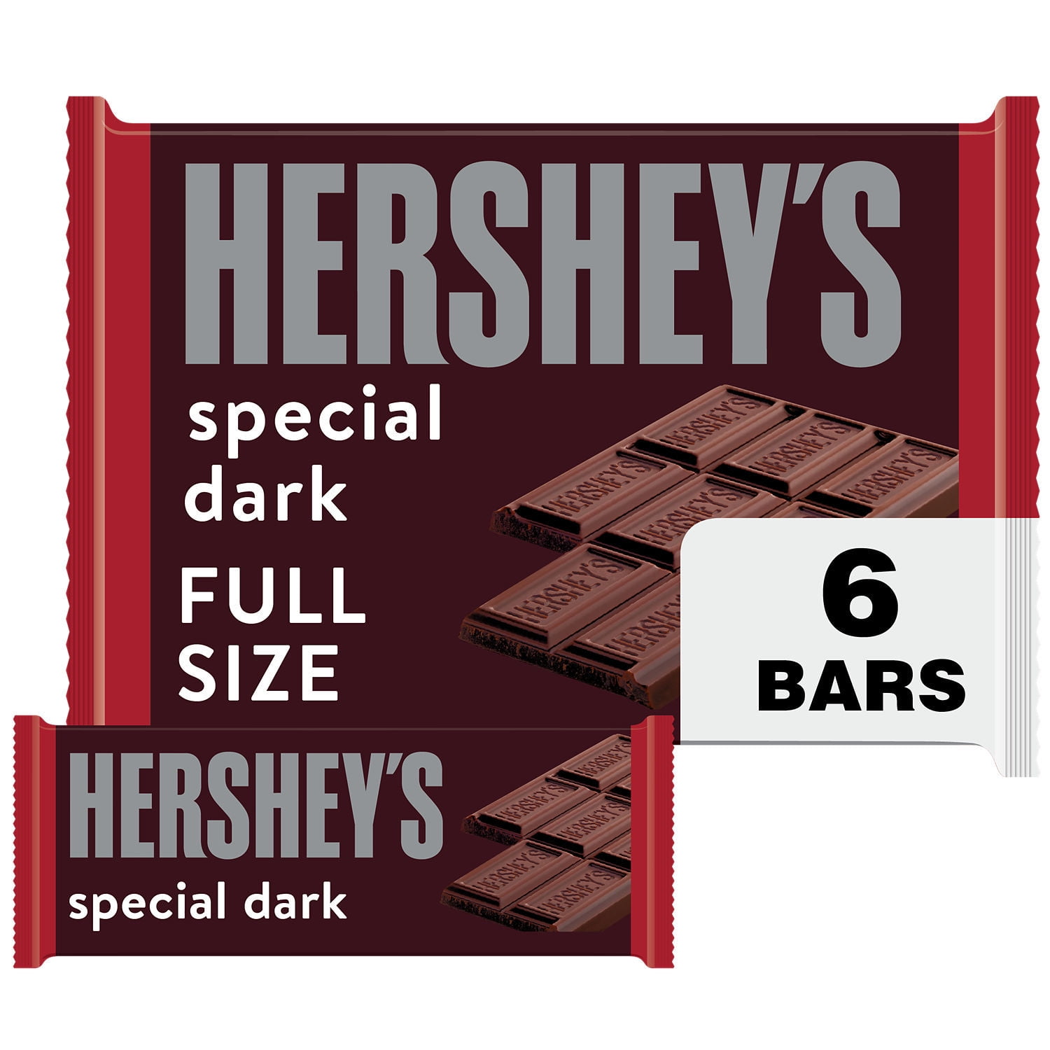 Hersheys Special Dark Mildly Sweet Chocolate Bars 1.45 oz 6 Count