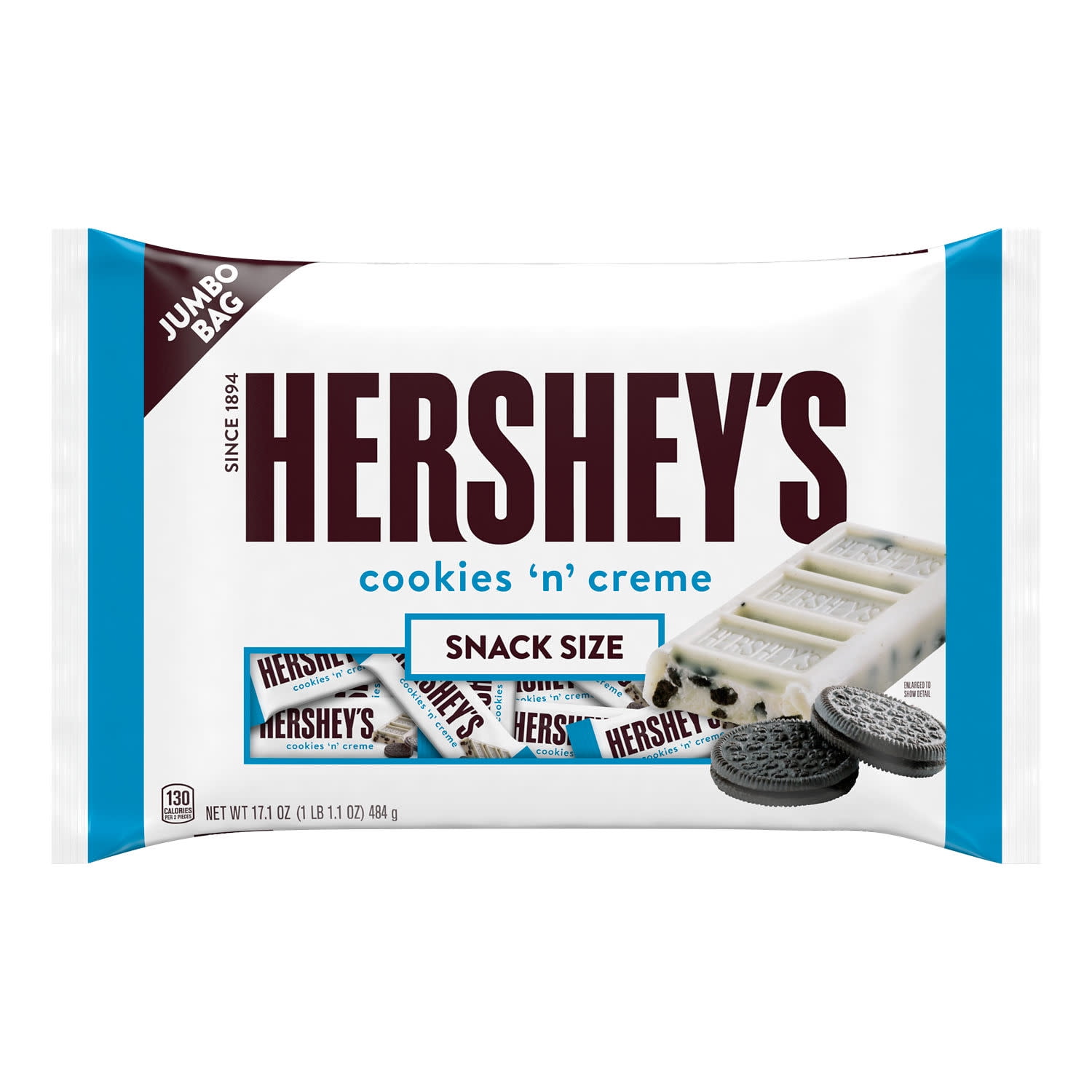 Hersheys Cookies n Creme Jumbo Bag 17.1 oz Snack Size Candy