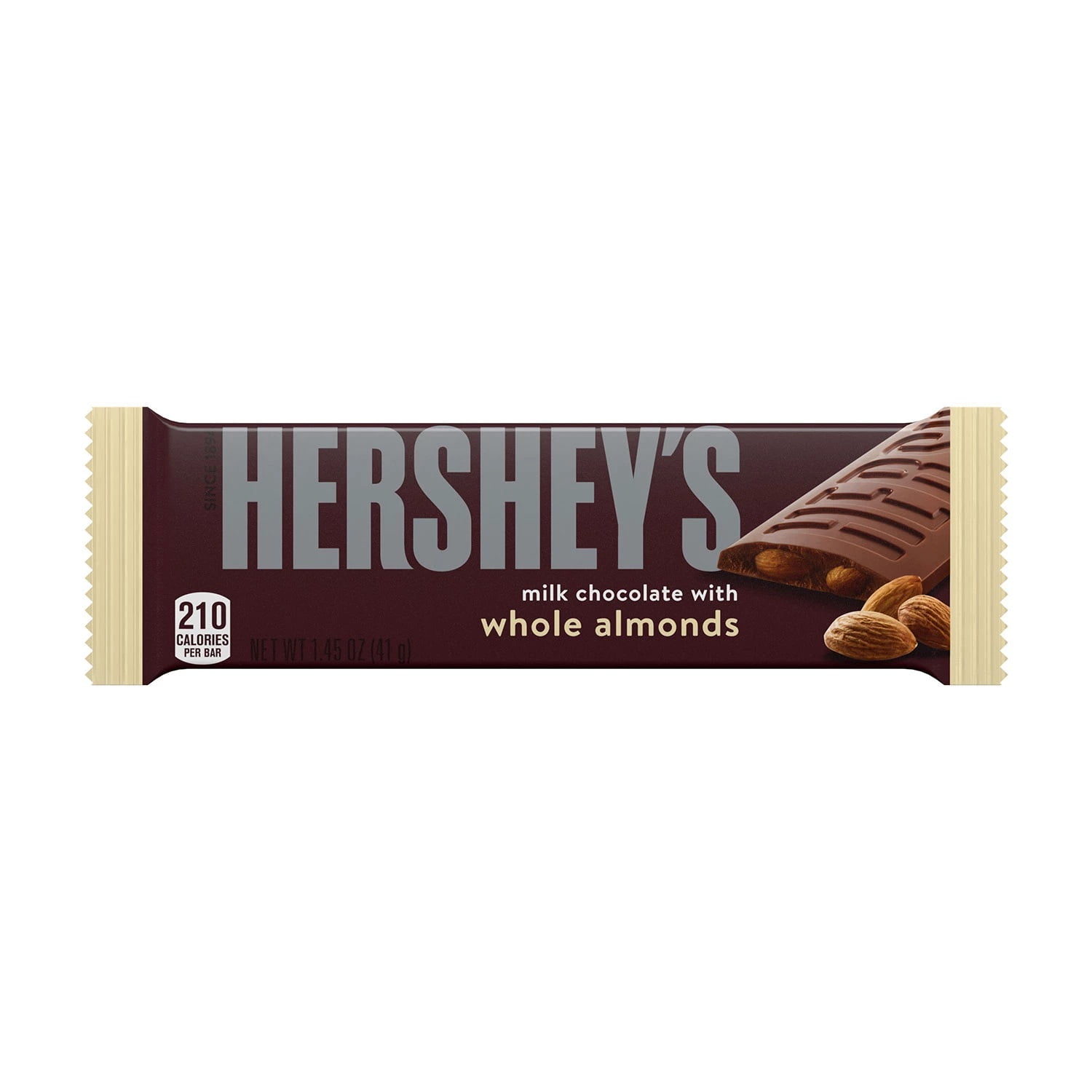 Hershey Milk Chocolate Almonds Candy 1.45oz Case of 36