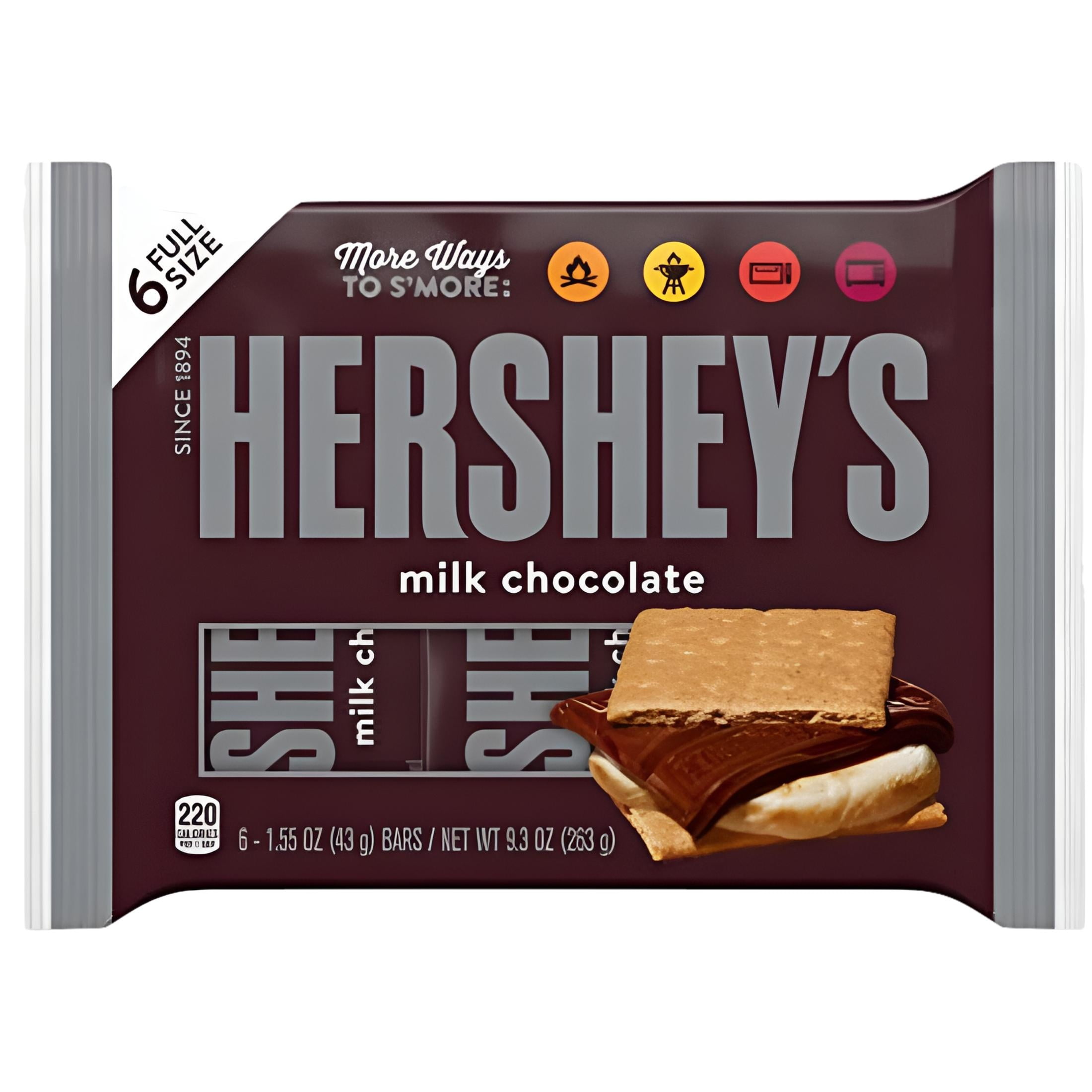 Hersheys Milk Chocolate Easter Candy 1.55 Oz Bars 6 Count