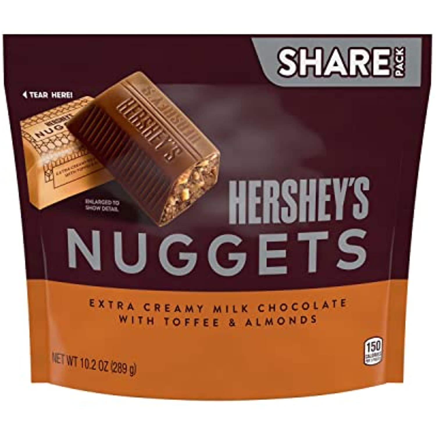 Hersheys Nuggets Creamy Milk Chocolate Toffee Almonds Candy Bars Indi10.2 Oz