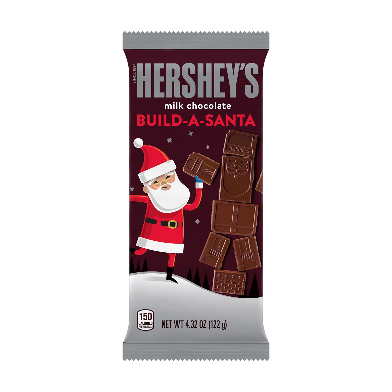 Hershey's Milk Chocolate Build A Santa Christmas Candy Bar 4.32 oz