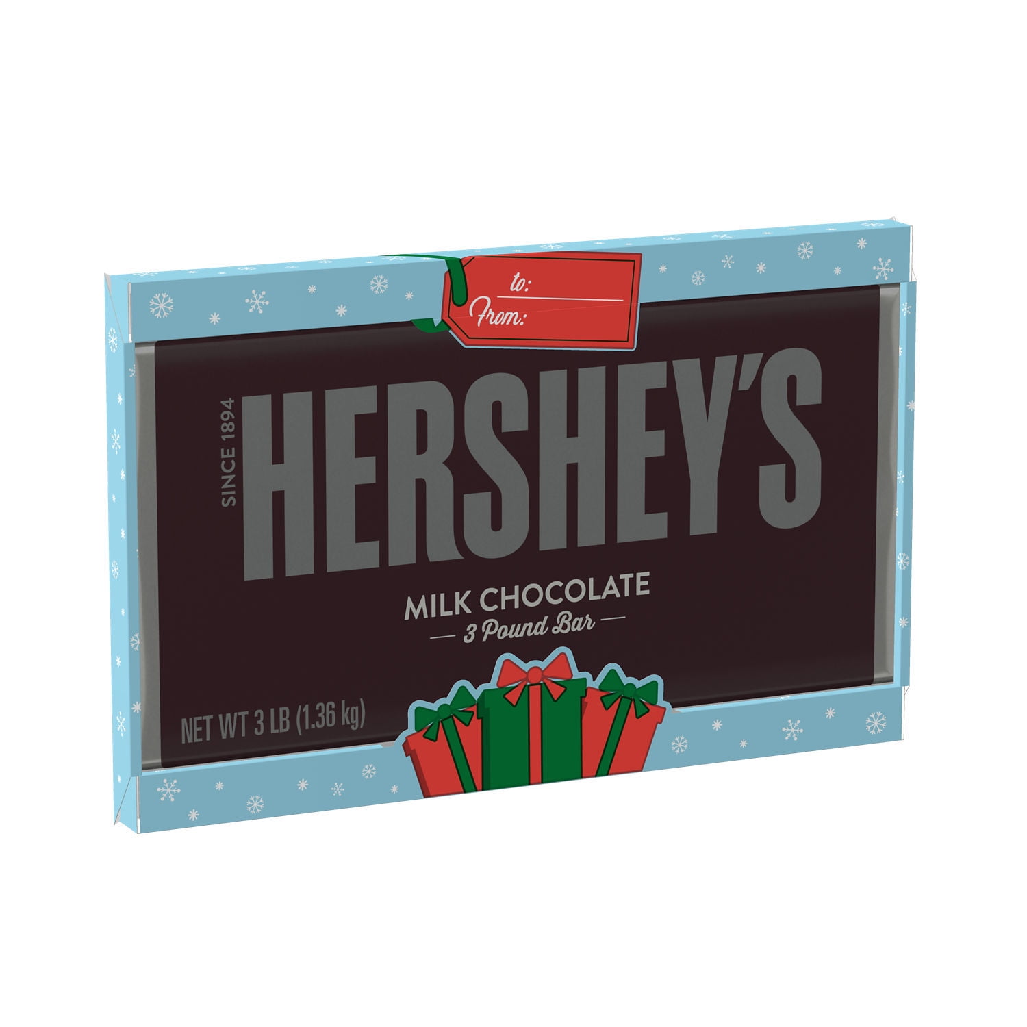 Hersheys Milk Chocolate Christmas Candy Gift Bar 3 lb Pack