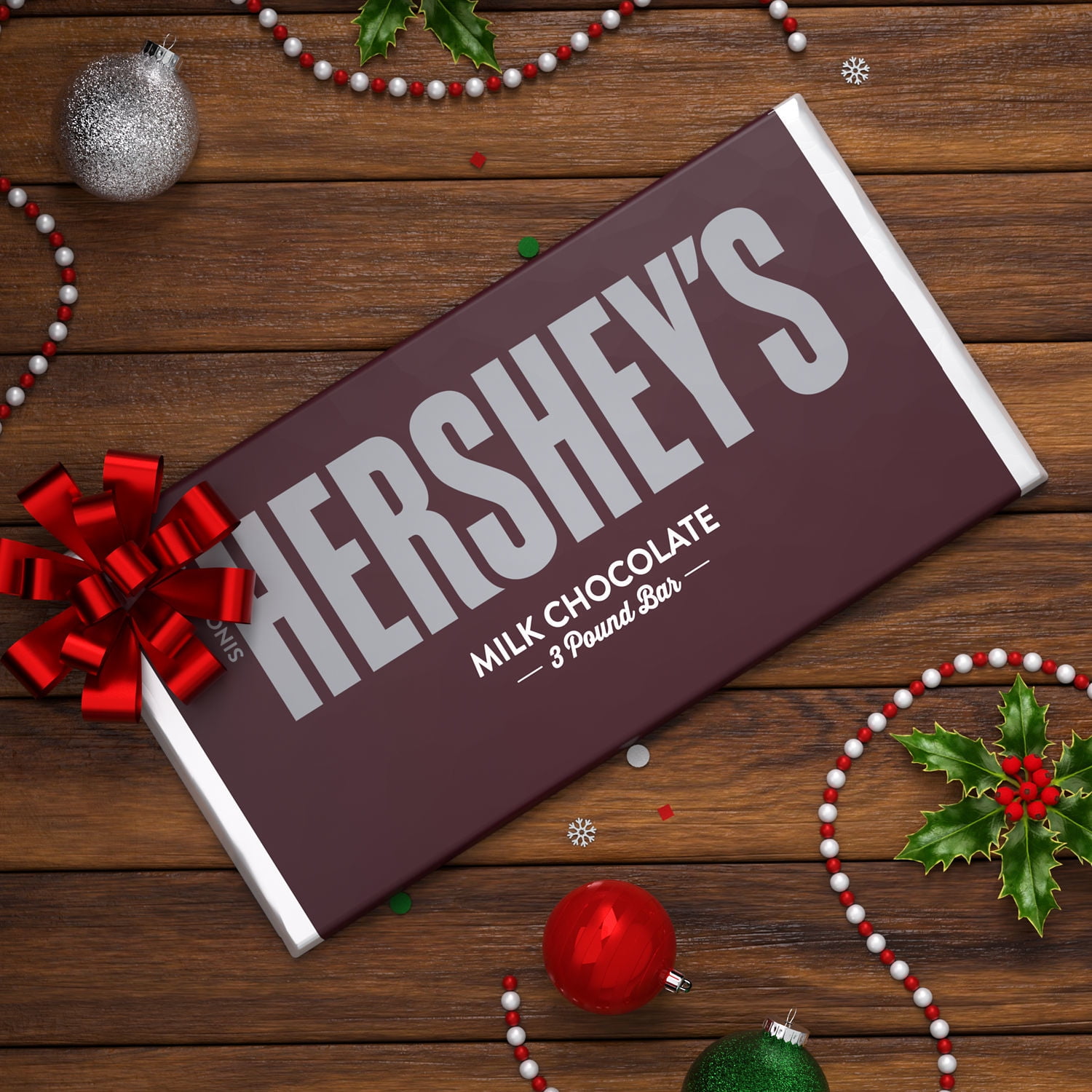 Hersheys Milk Chocolate Christmas Candy Gift Bar 3 lb Pack