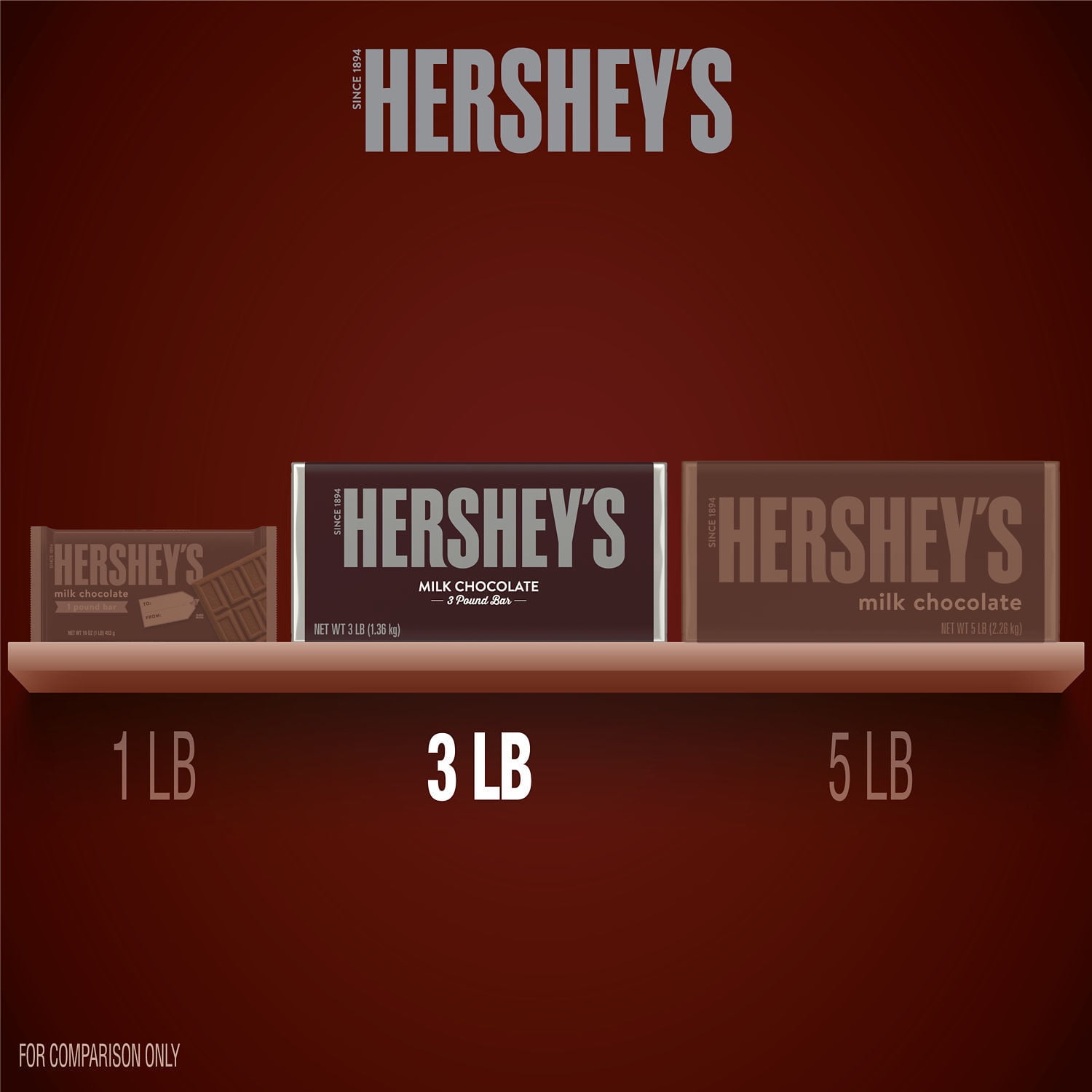 Hersheys Milk Chocolate Christmas Candy Gift Bar 3 lb Pack