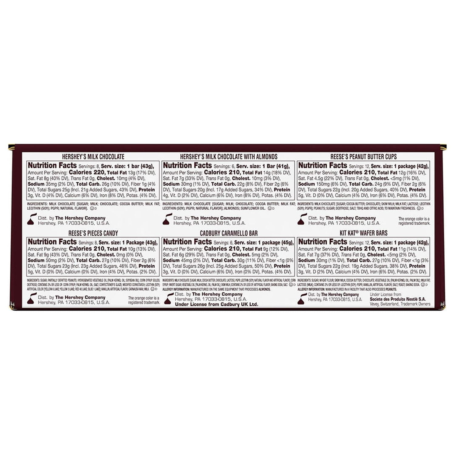 Hersheys Chocolate Candy Bar Variety Pack Fundraising Kit 52 Count