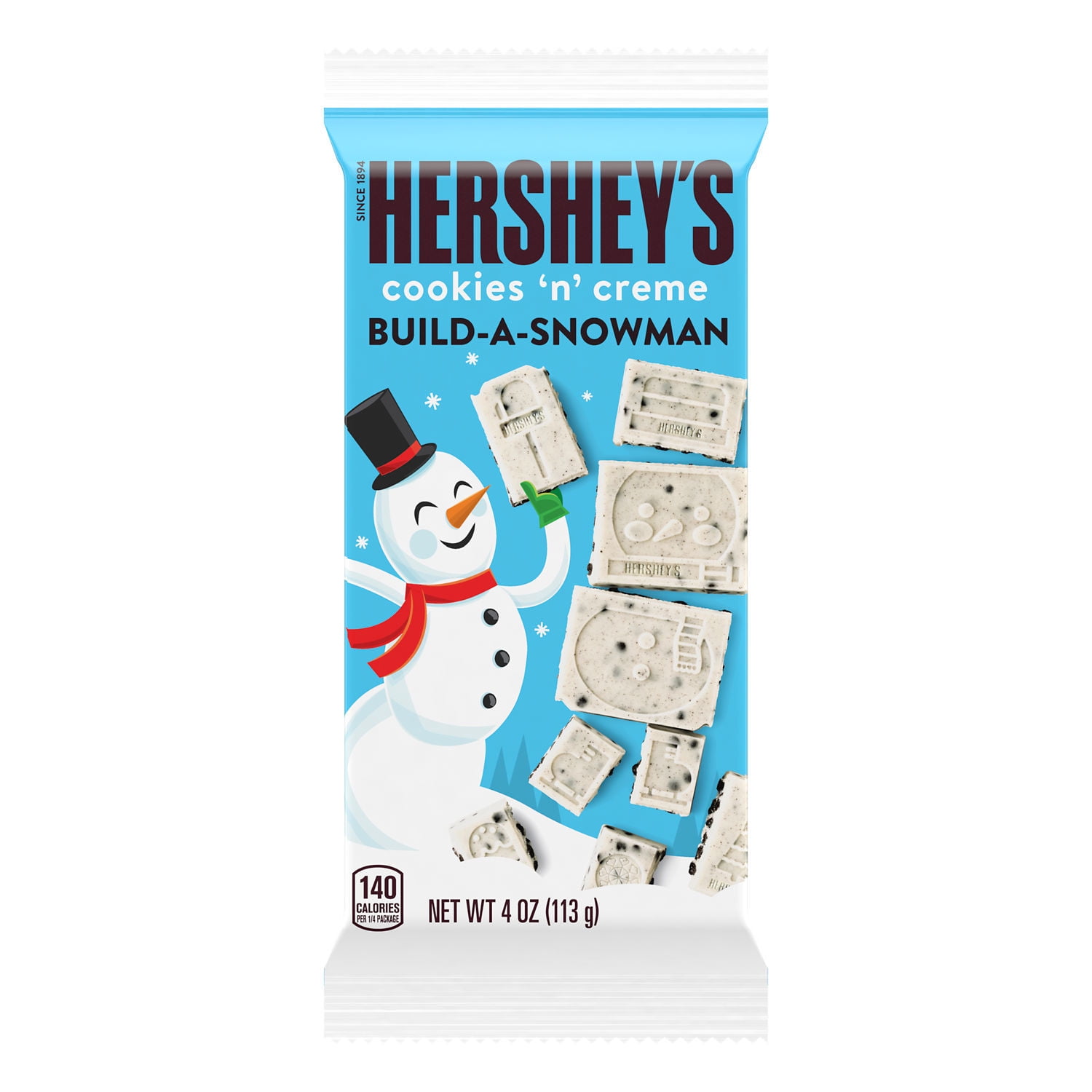 Hershey's Cookies n Creme Snowman Christmas Candy Bar 4 oz