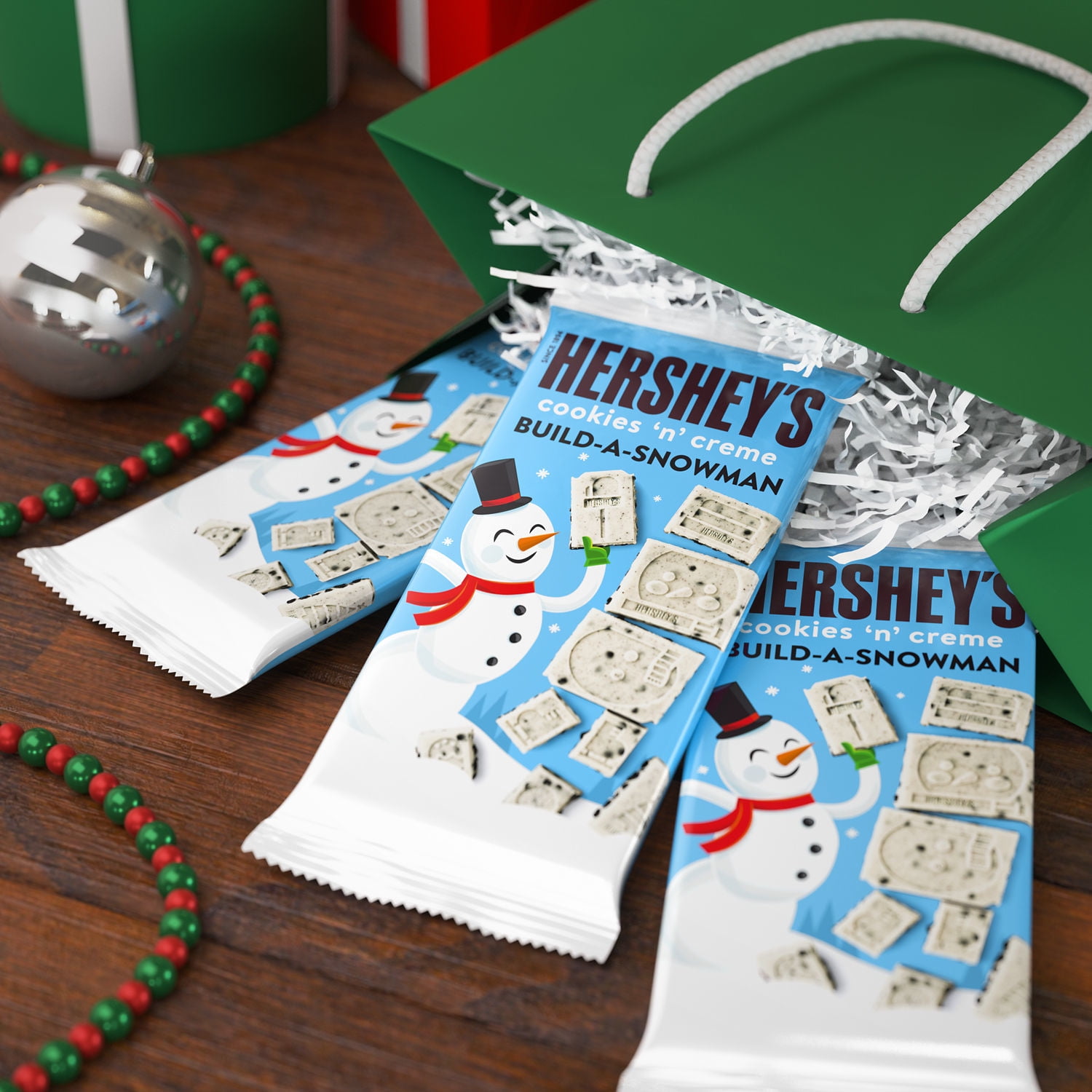 Hershey's Cookies n Creme Snowman Christmas Candy Bar 4 oz