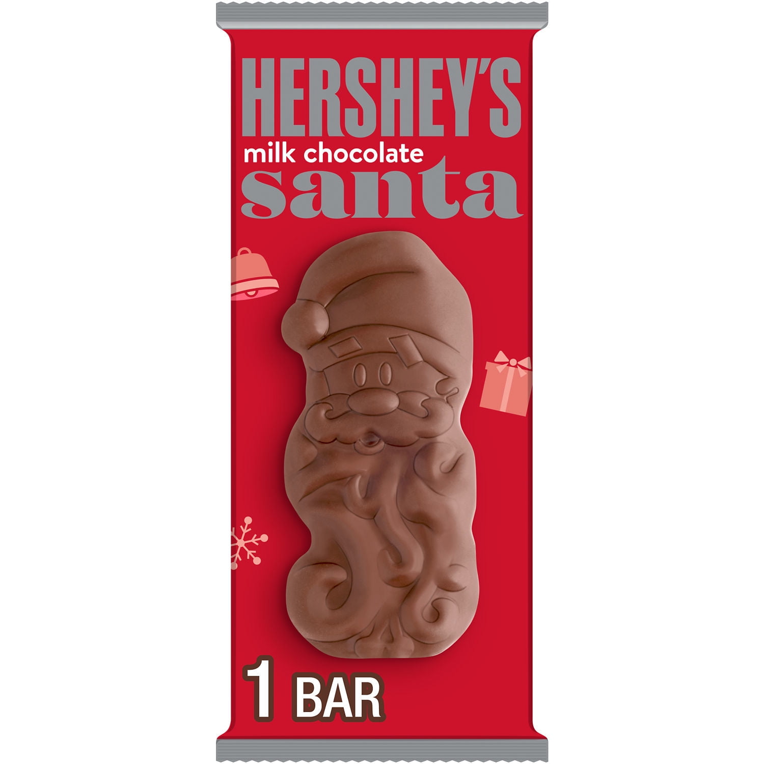 Hersheys Milk Chocolate Santa Christmas Candy Bar 1.2 oz