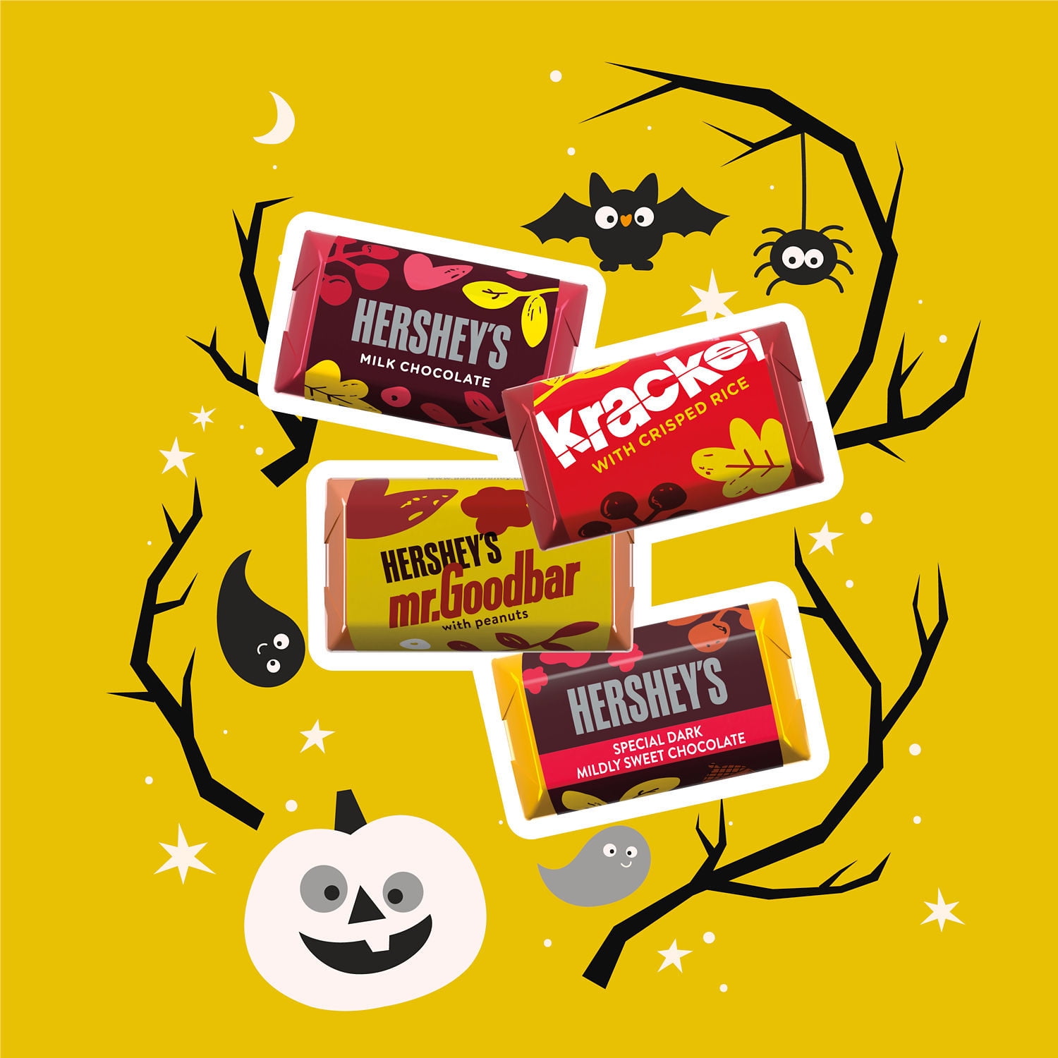 Hersheys Miniatures Assorted Chocolate Halloween Candy Bag 9.9 oz