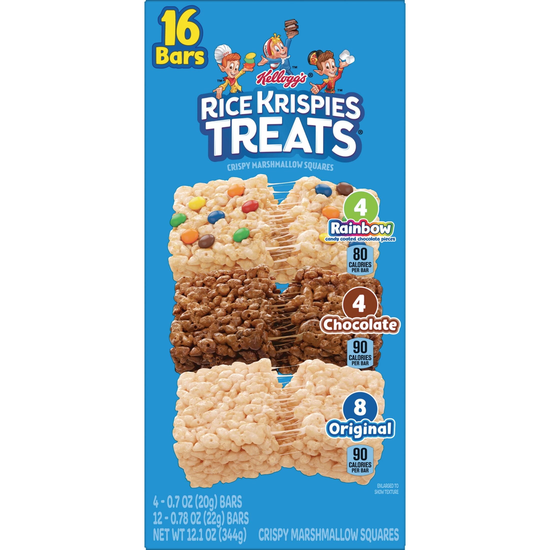 RICE KRISPIES TREATS VARIETY PACK CHEWY CRISPY MARSHMALLOW SQUARES 12.1 OZ 16 COUNT