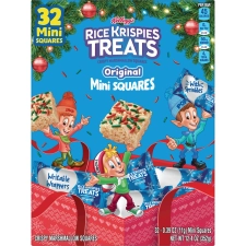 RICE KRISPIES TREATS ORIGINAL HOLIDAY SPRINKLES CHEWY MINI MARSHMALLOW SNACK BARS 12.4 OZ 32 COUNT