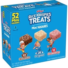 RICE KRISPIES TREATS MINI SQUARES KIDS LUNCH SNACKS VARIETY PACK 20.1OZ BOX 52 BARS