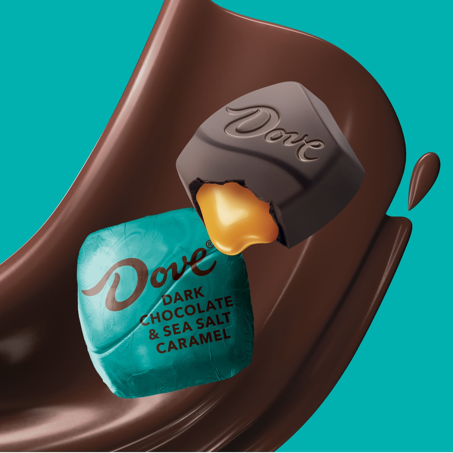 DOVE DARK CHOCOLATE SEA SALTED CARAMEL CANDY 6.74 OZ BAG