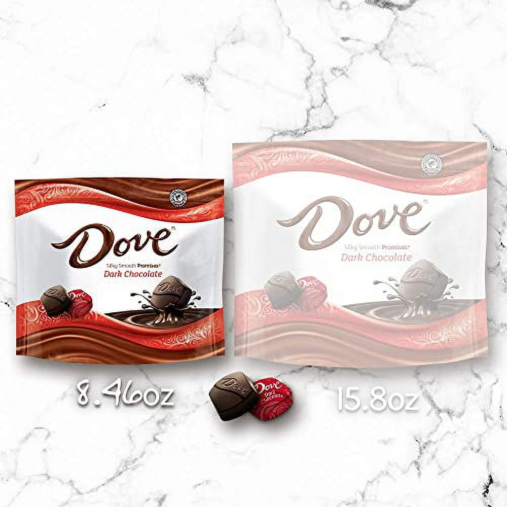 Dove Promises Dark Chocolate Candy Individually Wrapped 8.46 oz Bag Pack of 8