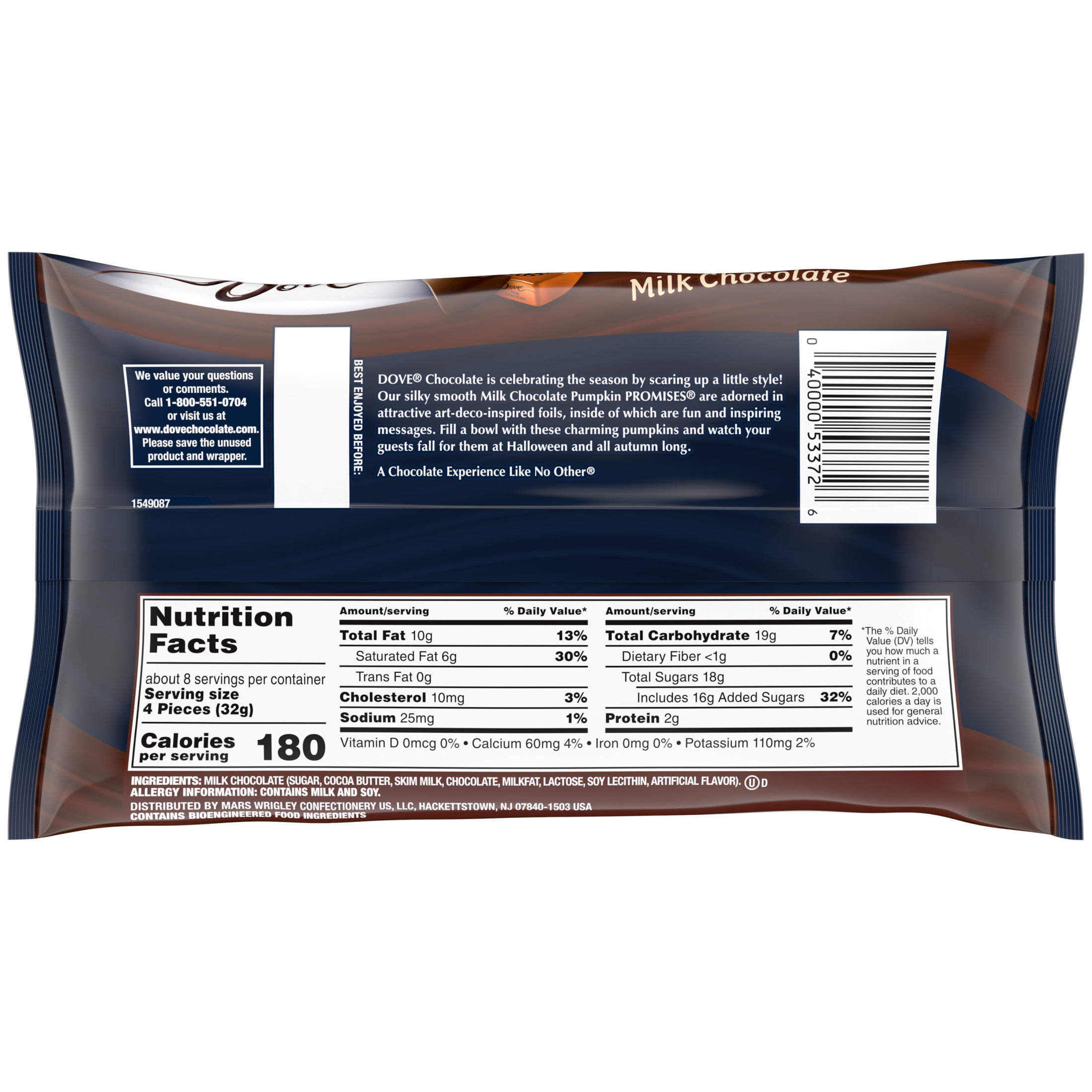 Dove Promises Milk Chocolate Pumpkin Fall Candy 8.87oz