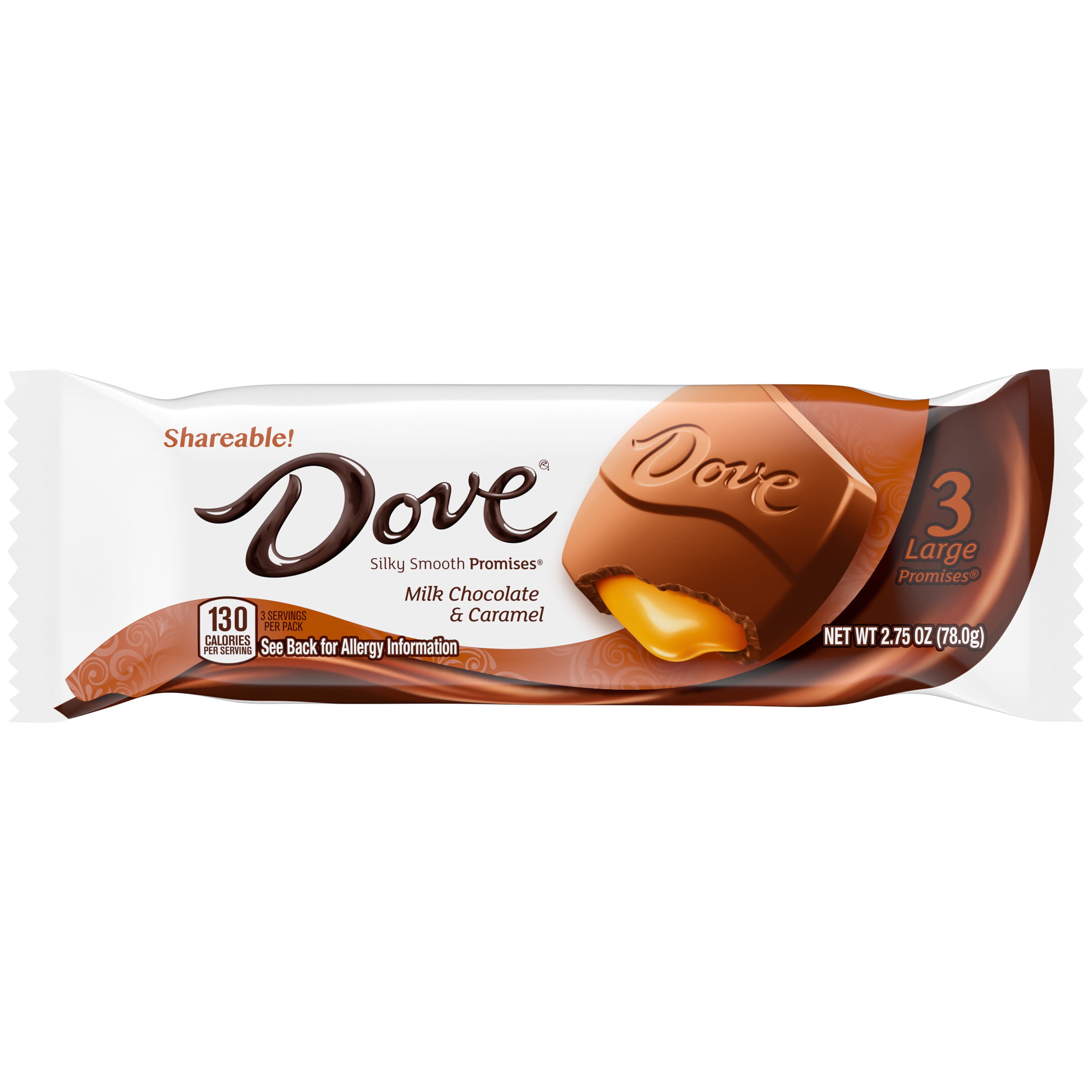 Dove Large Promises Milk Chocolate Caramel Candy 2.75 oz Pack